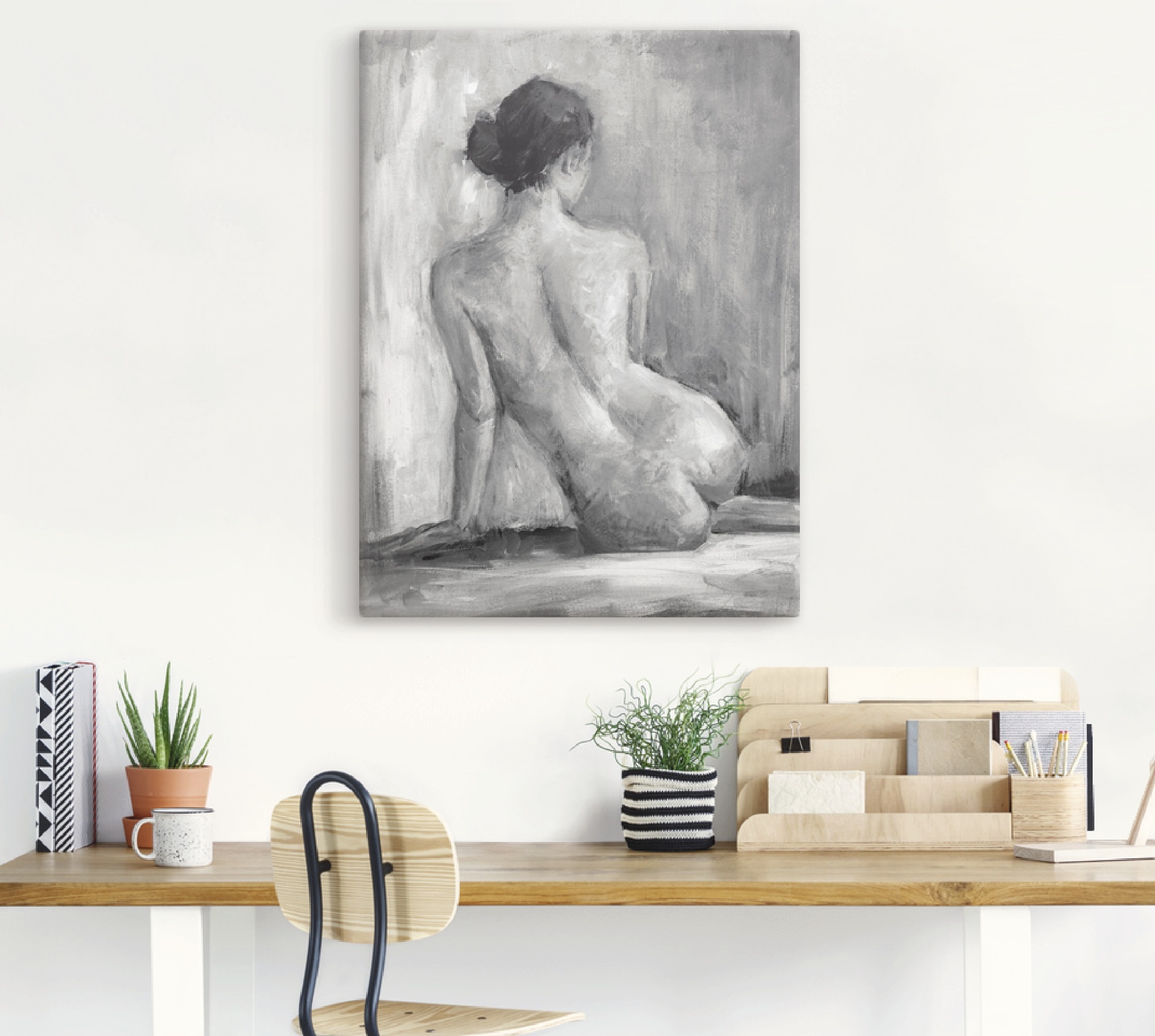 Artland Wandbild "Figur in schwarz & weiß I" Frau 1 Stk. tlg. als Alubild, günstig online kaufen