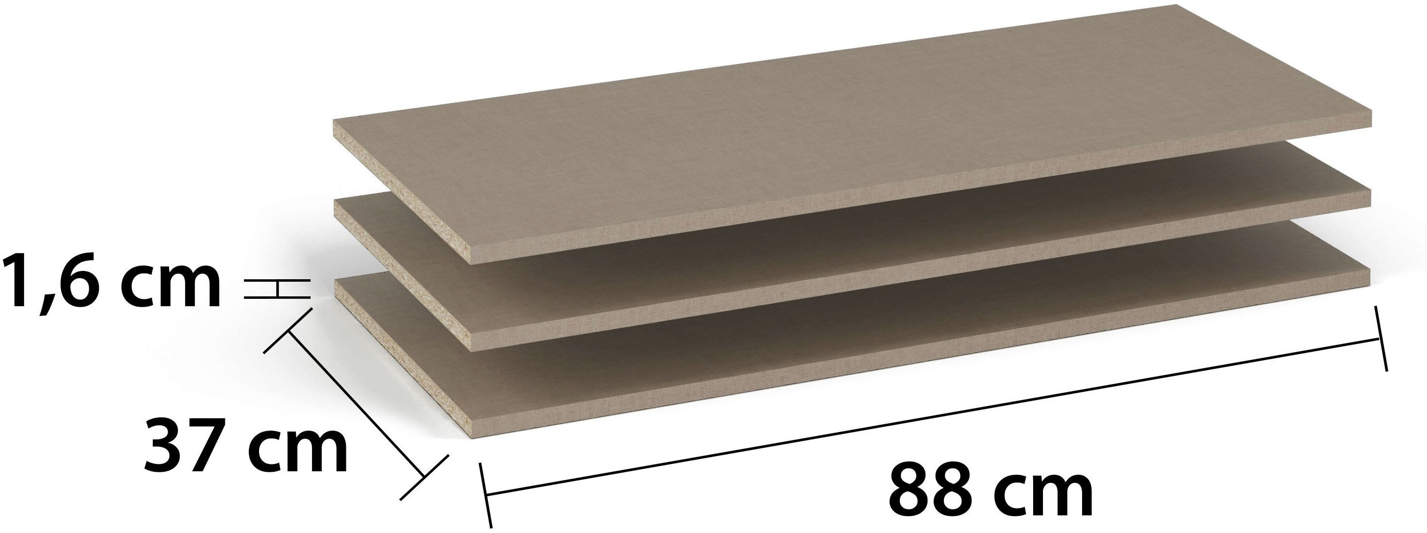 rauch Einlegeboden "Zubehör für Schränke der Serie MINOSA Schranktiefe 41 bzw. 48 cm" 2er-Set Breite 88 cm, Tiefe 37 cm