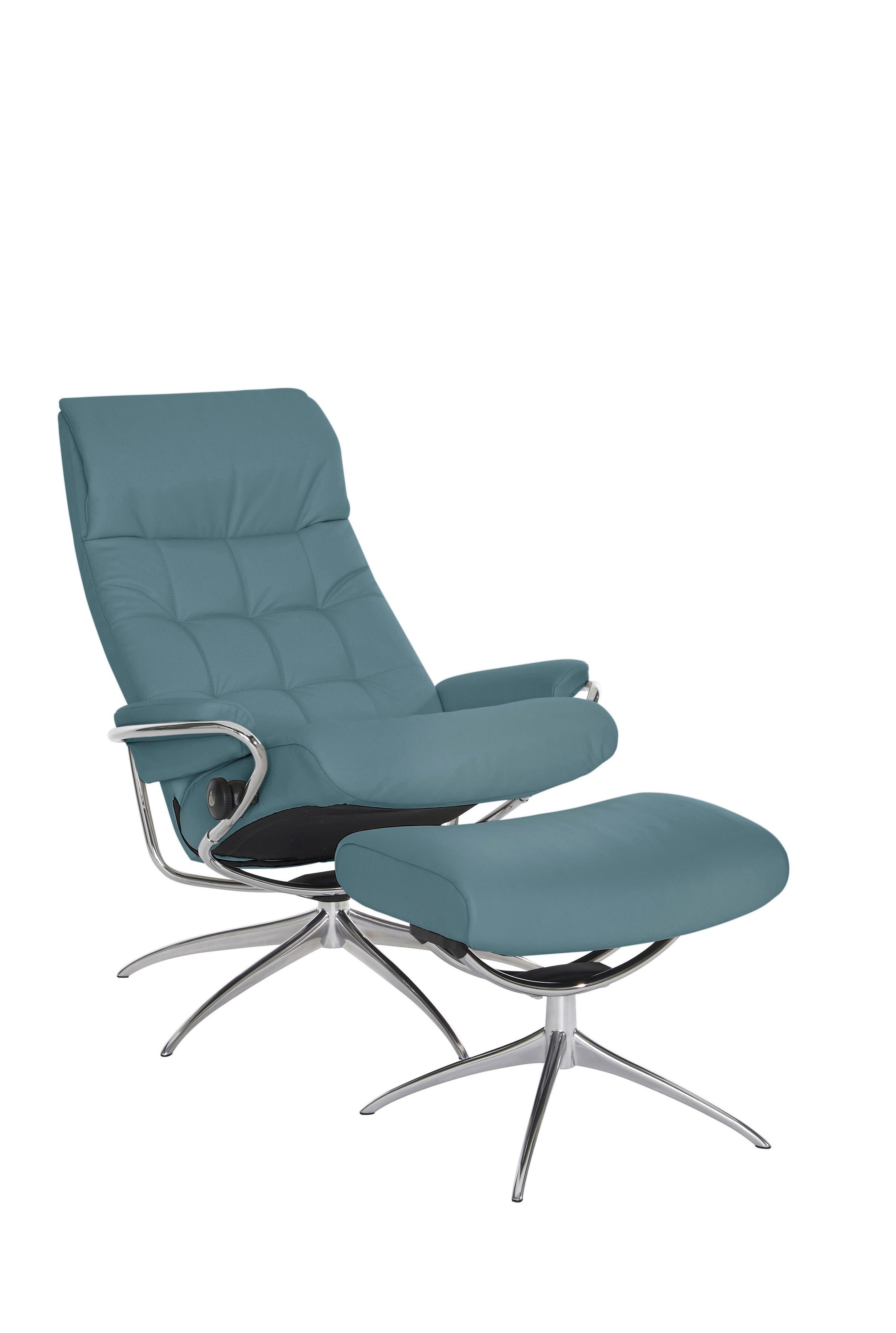 Stressless® Relaxsessel »London«, (Set, Relaxsessel mit Hocker), mit Hocker, High Back, mit Star Base, Gestell Chrom