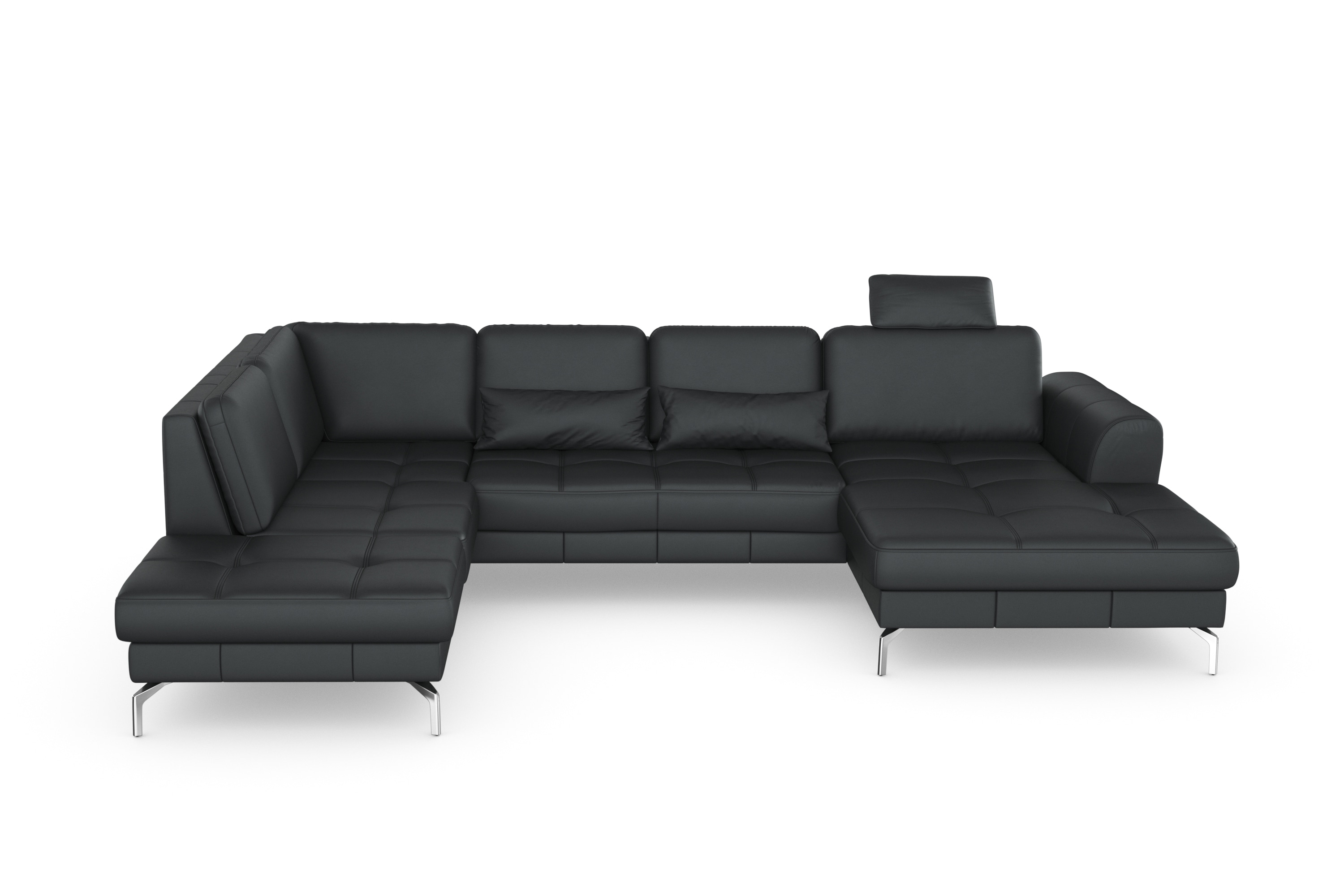 sit&more Wohnlandschaft "Bendigo U-Form" inklusive Sitztiefenverstellung, Bodenfreiheit 15 cm, in 2 Fußfarben
