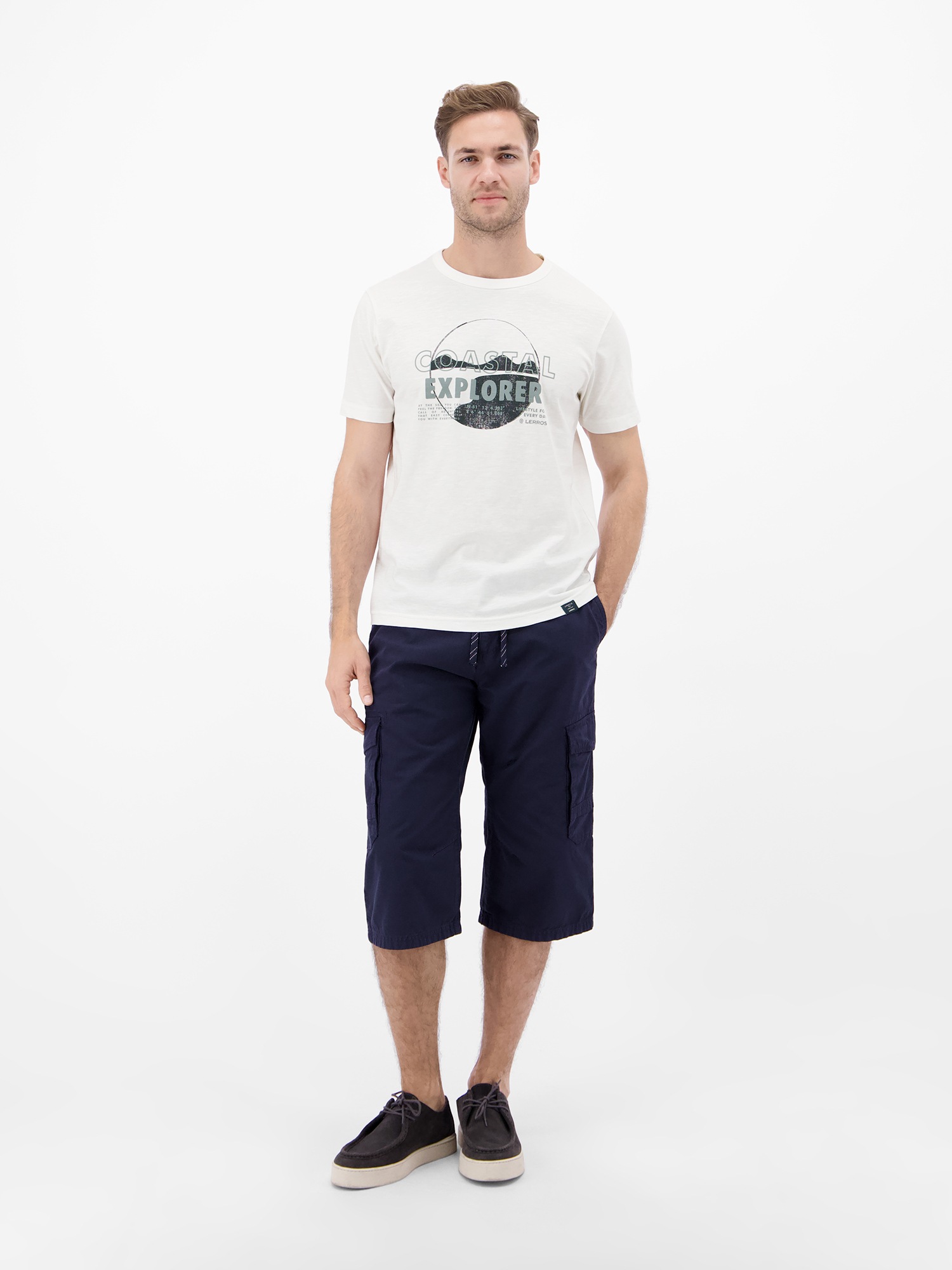 LERROS T-Shirt »T-Shirt mit Brustprint und Rundhalsausschnitt«