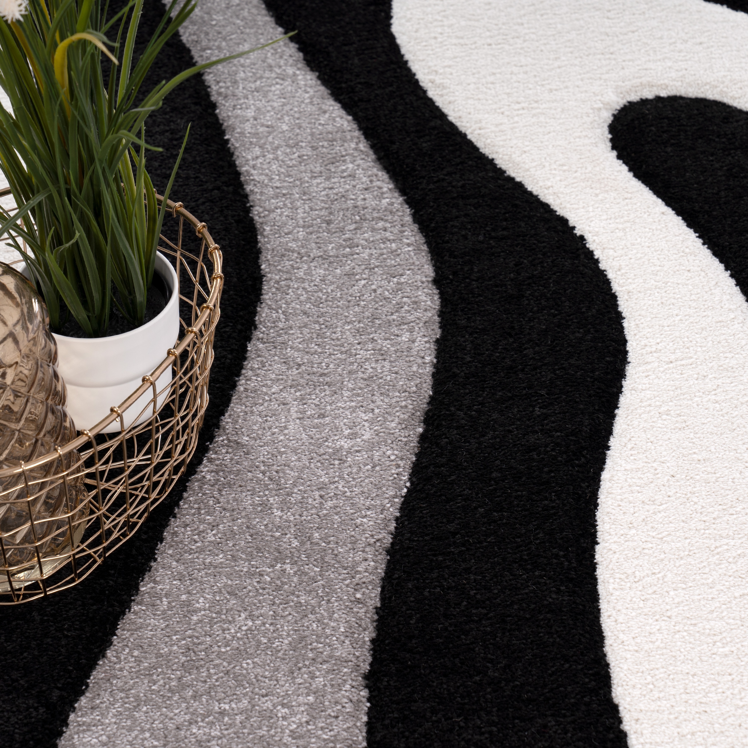 Paco Home Läufer »Diamond 760«, rechteckig, 18 mm Höhe, Teppich-Läufer, Kurzflor, 3D-Design, modernes Wellen Muster