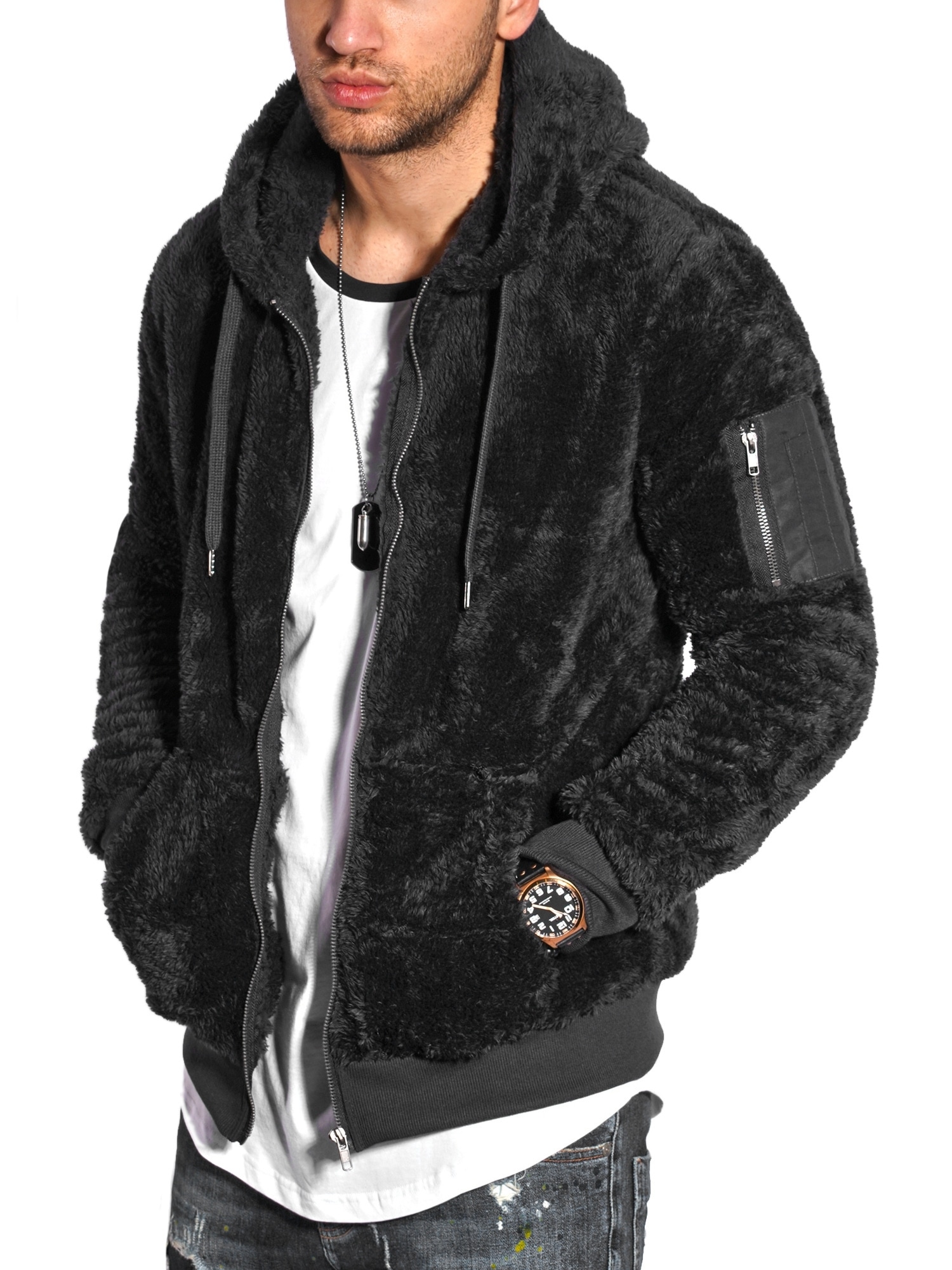 behype Sweatjacke "Teddy-Zip", aus weichem Teddyfleece günstig online kaufen