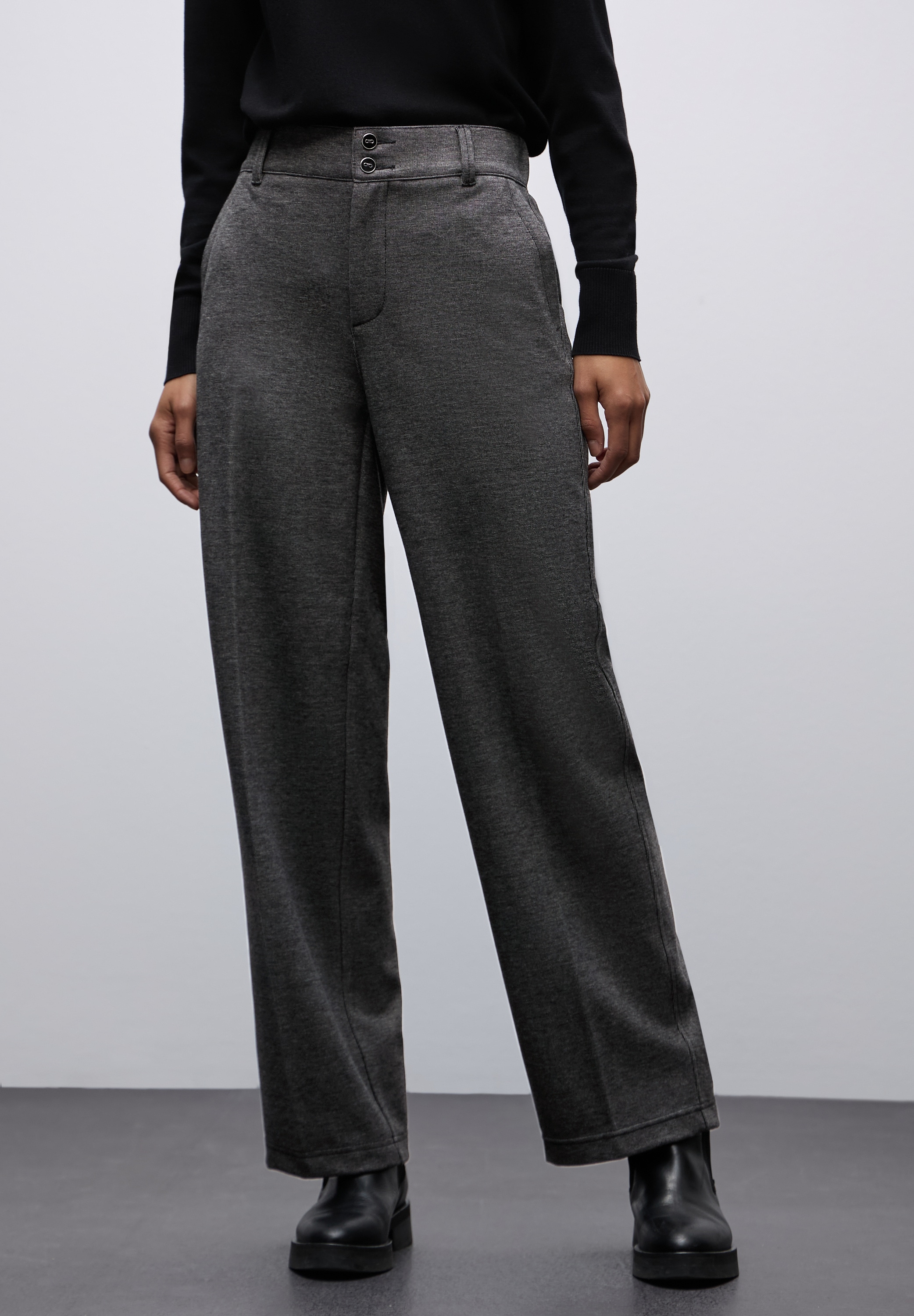 STREET ONE Stoffhose meliert, im Casual Fit und mit Stretch günstig online kaufen