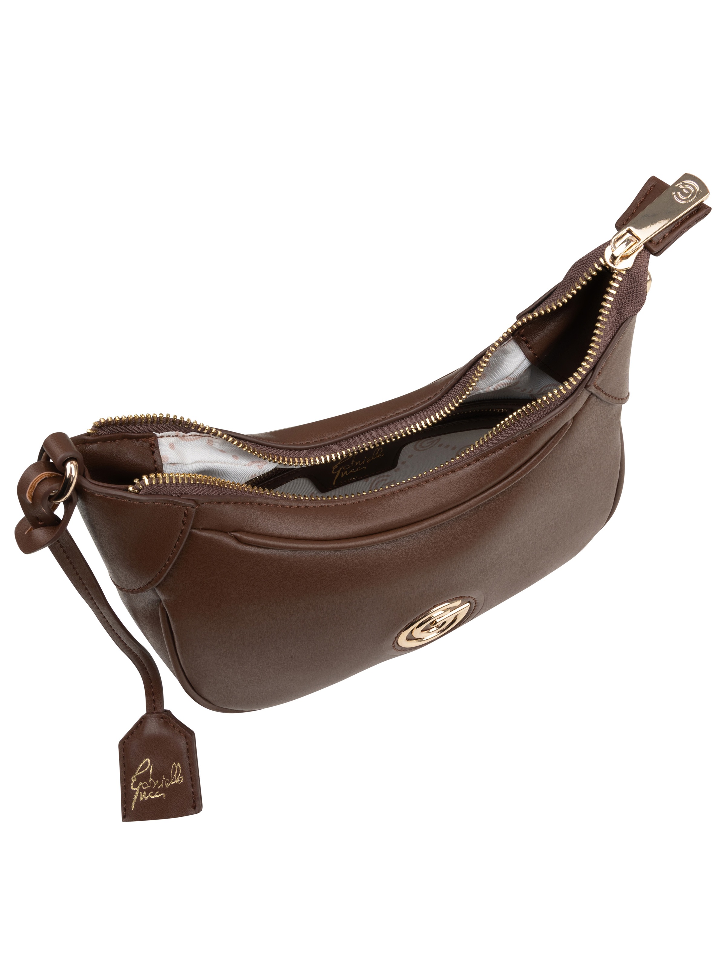 GABRIELLA G By Gabriella Gucci Hobo »CARLA« Damen Schultertasche, Umhängetasche mit G-Logo-Schmuckelement