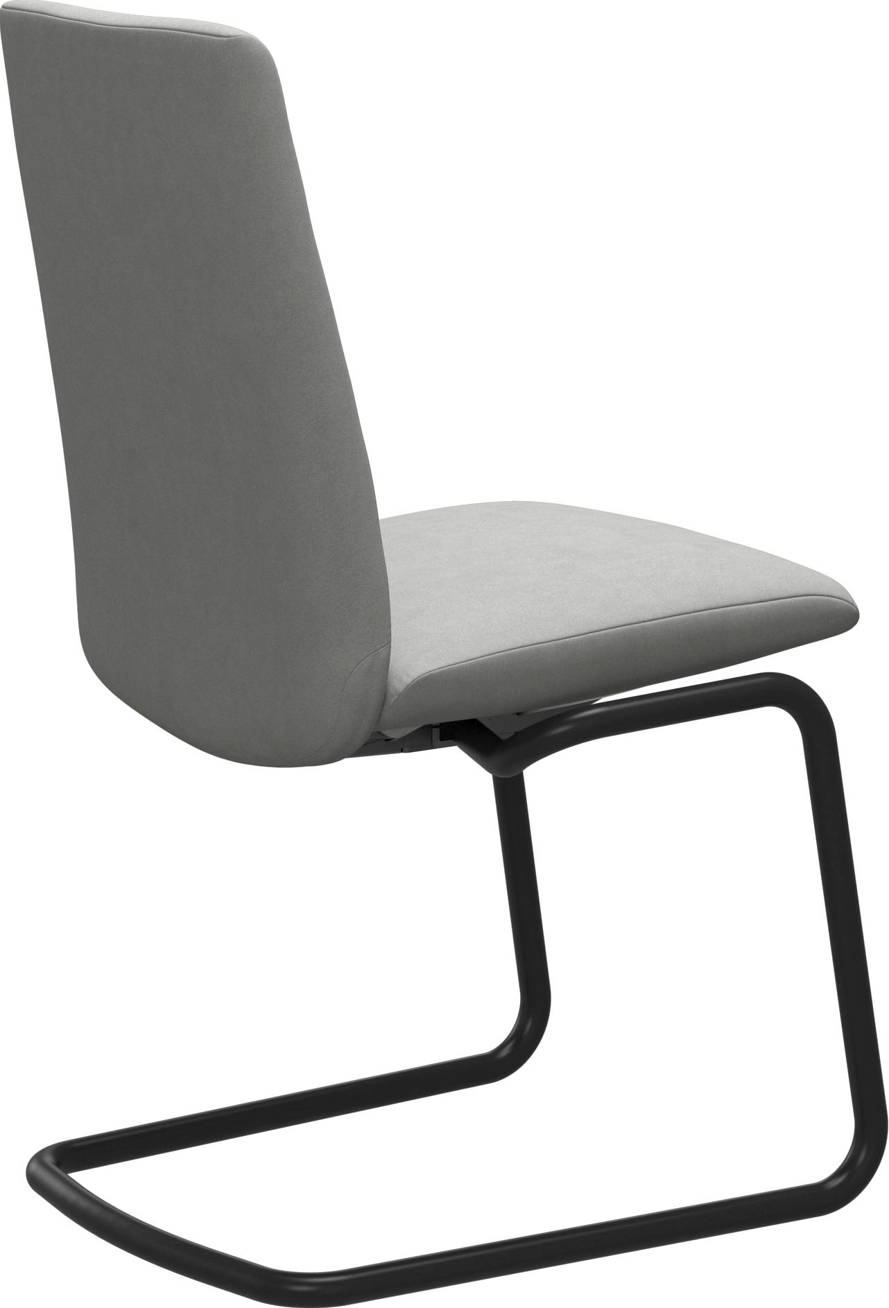 Polsterstuhl STRESSLESS "Laurel", grau (grau dinamica, schwarz matt), B:53cm H:92cm T:59cm, Microfaser DINAMICA (88% Polyester, 12% Polyurethan), Stühle, Polsterstuhl, Low Back, Größe M, mit Beinen aus Stahl in Schwarz matt 2