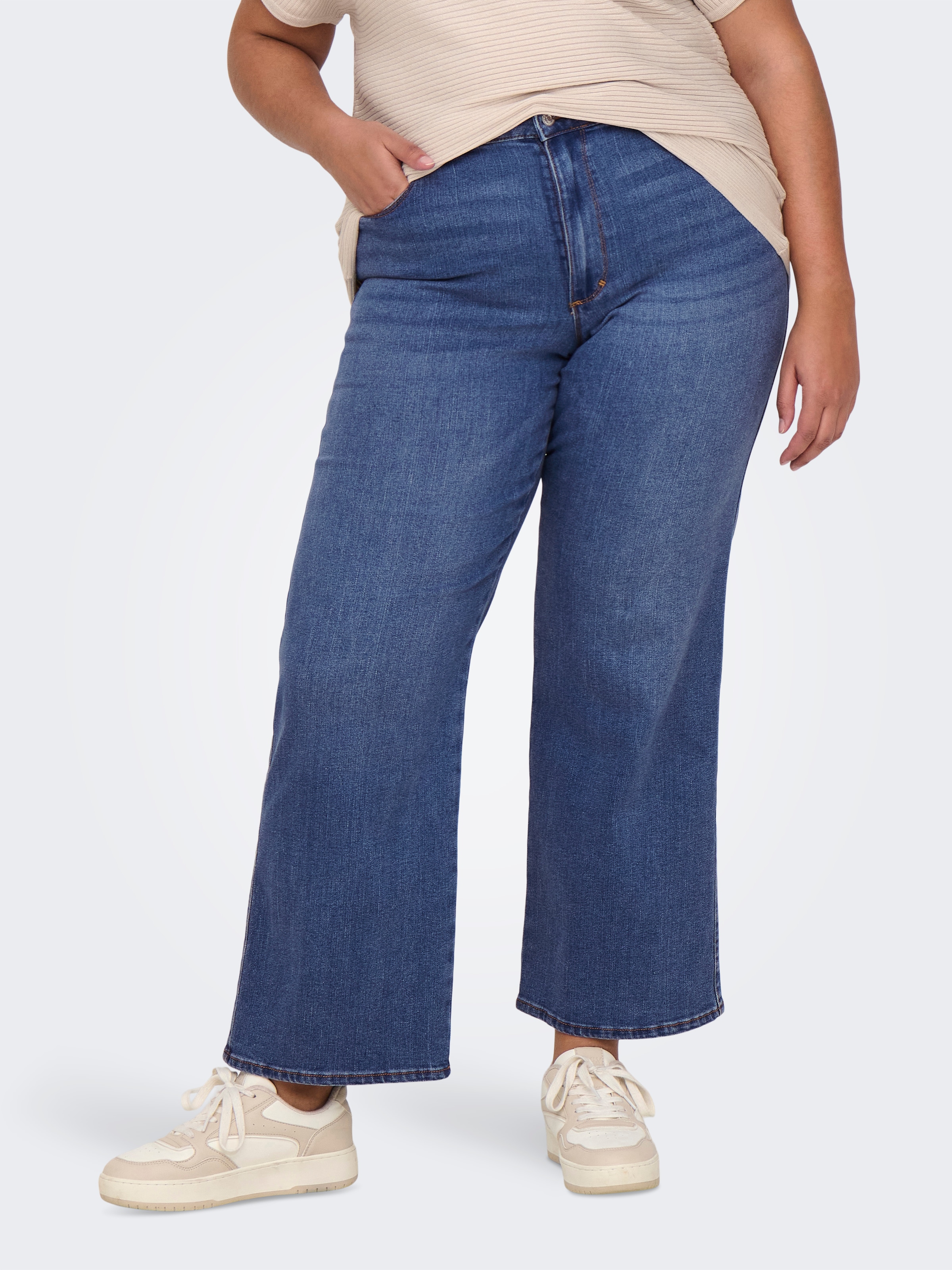 ONLY CARMAKOMA High-waist-Jeans "CARSNOW HW WIDE DNM JEANS PIM MBD NOOS" günstig online kaufen