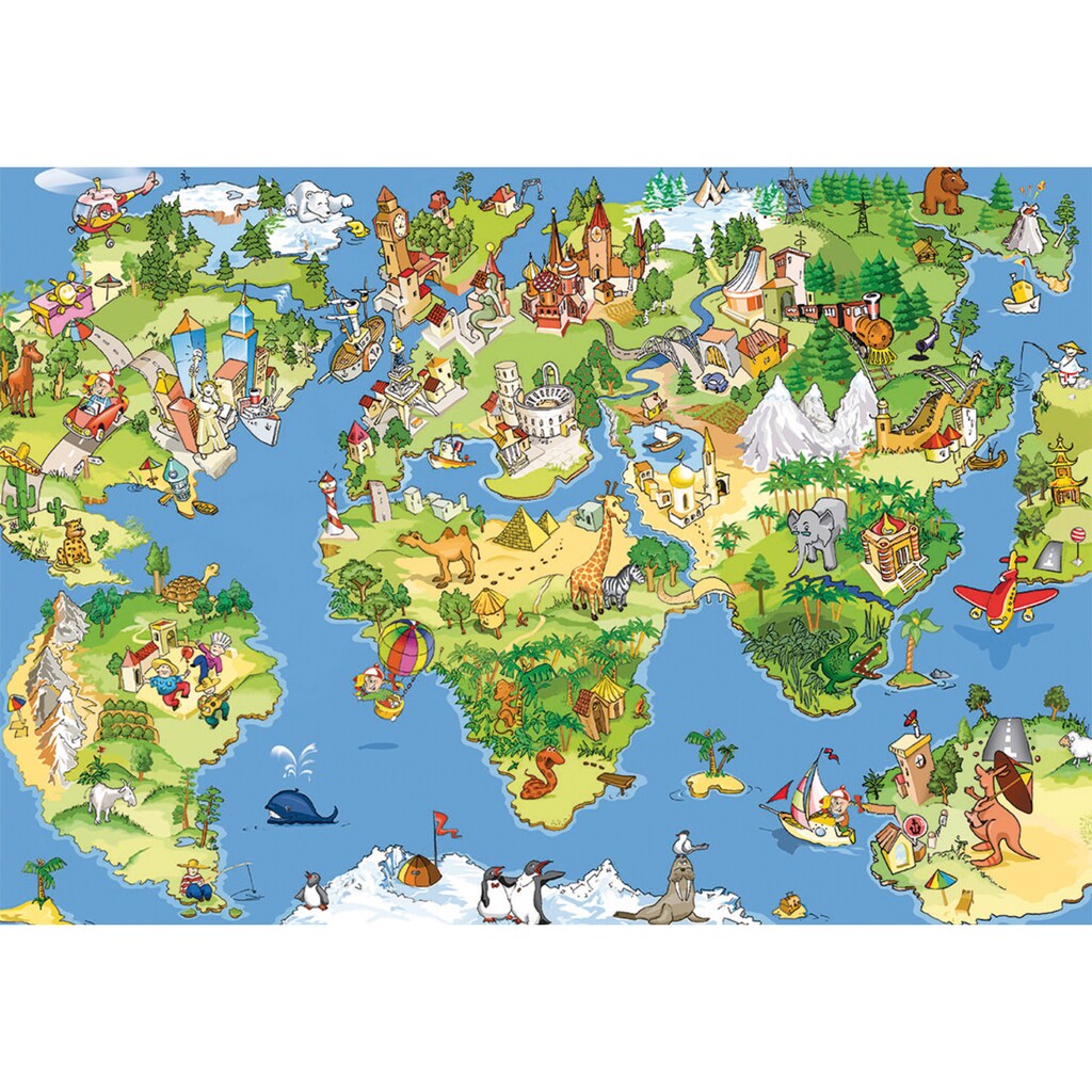 Papermoon Fototapete »Kids World Map«