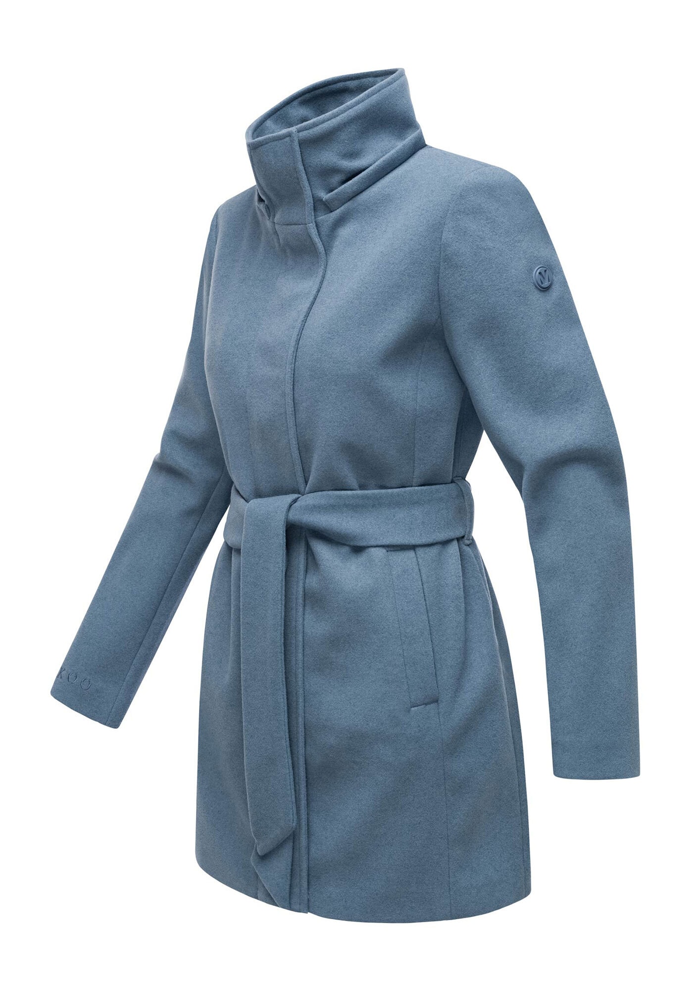 Marikoo Kurzmantel »Katalinaa« Eleganter Wickel Mantel mit Taillengürtel und Oversized Hood Kapuze