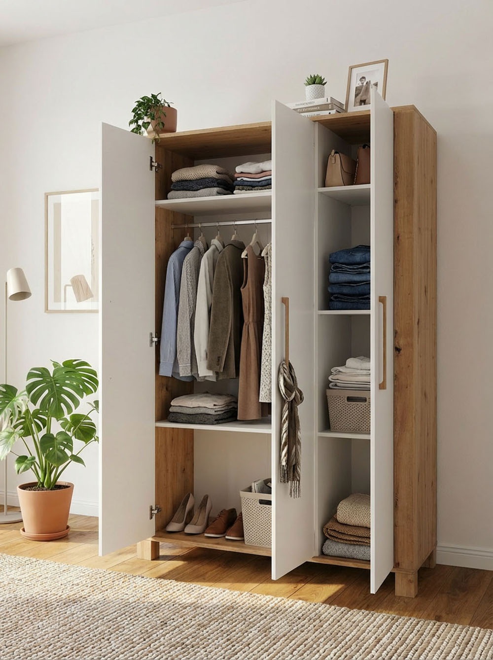 arthur berndt Babyzimmer-Komplettset »Babyzimmer Set »Marlon« 3-teilig« Set, Kleiderschrank, Kinderbett und Wickelkommode, 3 Stk. tlg.