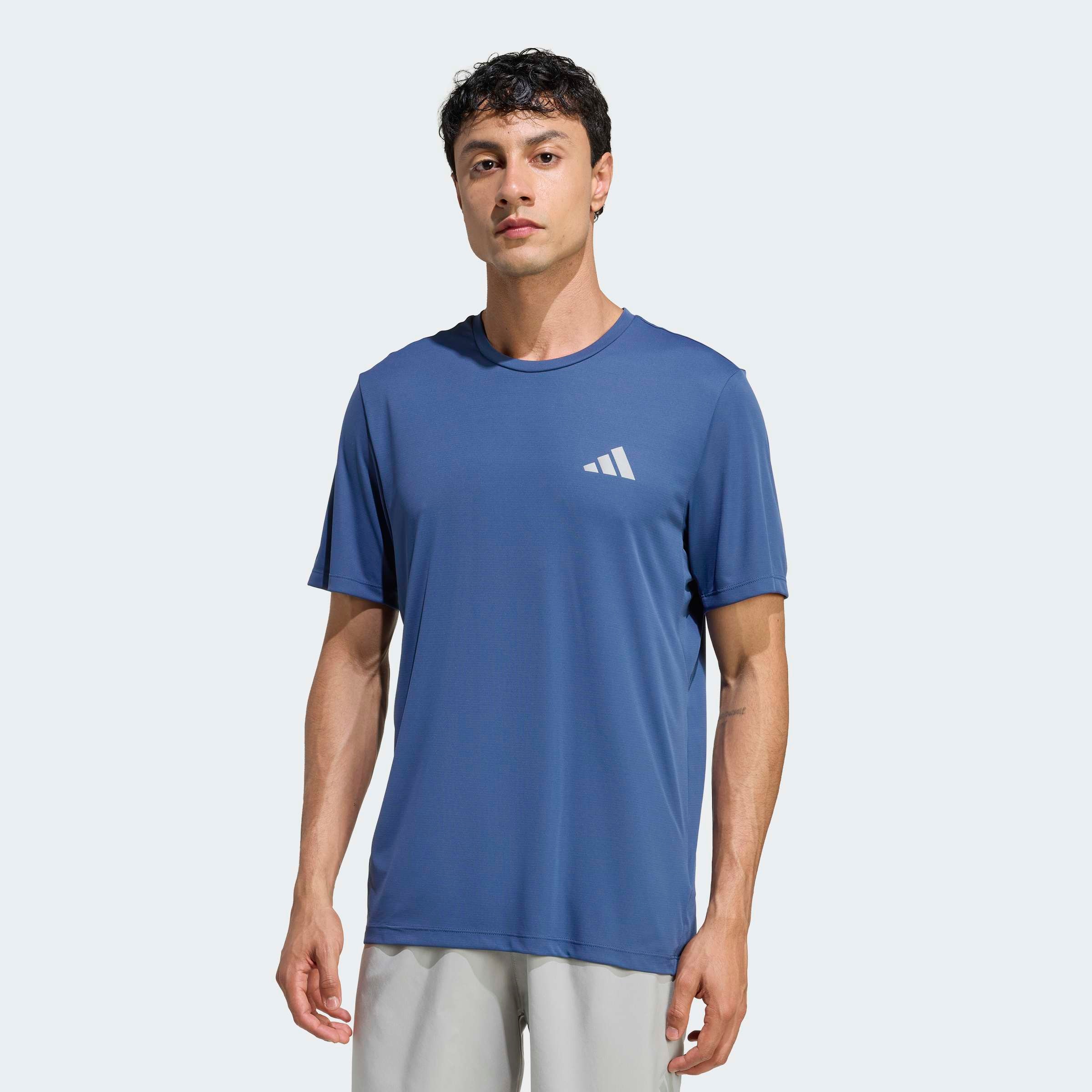 Laufshirt ADIDAS PERFORMANCE "ADI365 RUNNING ESSENTIALS", Herren, Gr. L, tech indigo, Obermaterial: 100% Polyester, Rundhals, Shirts Laufshirt