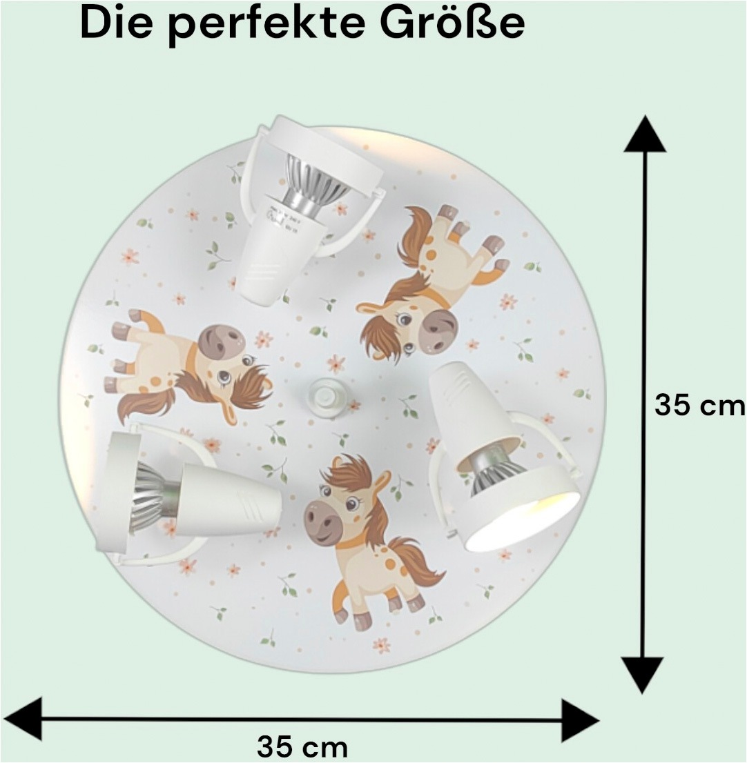 niermann Deckenleuchte »Kinderlampe mit Motiv "Pony Paula", Strahler für Kinderzimmer« GU10 1 Stk. 3 schwenk- und drehbare Strahler, Made in Germany