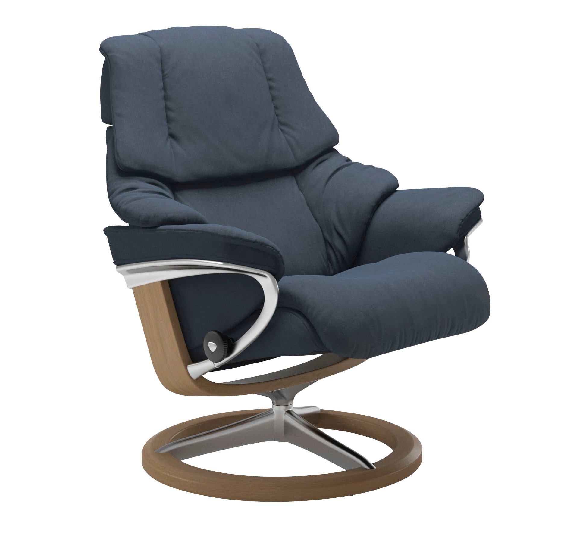 Stressless® Relaxsessel »Reno«, (Set, Relaxsessel mit Hocker), mit Hocker, mit Signature Base, Größe S, M & L, Gestell Eiche