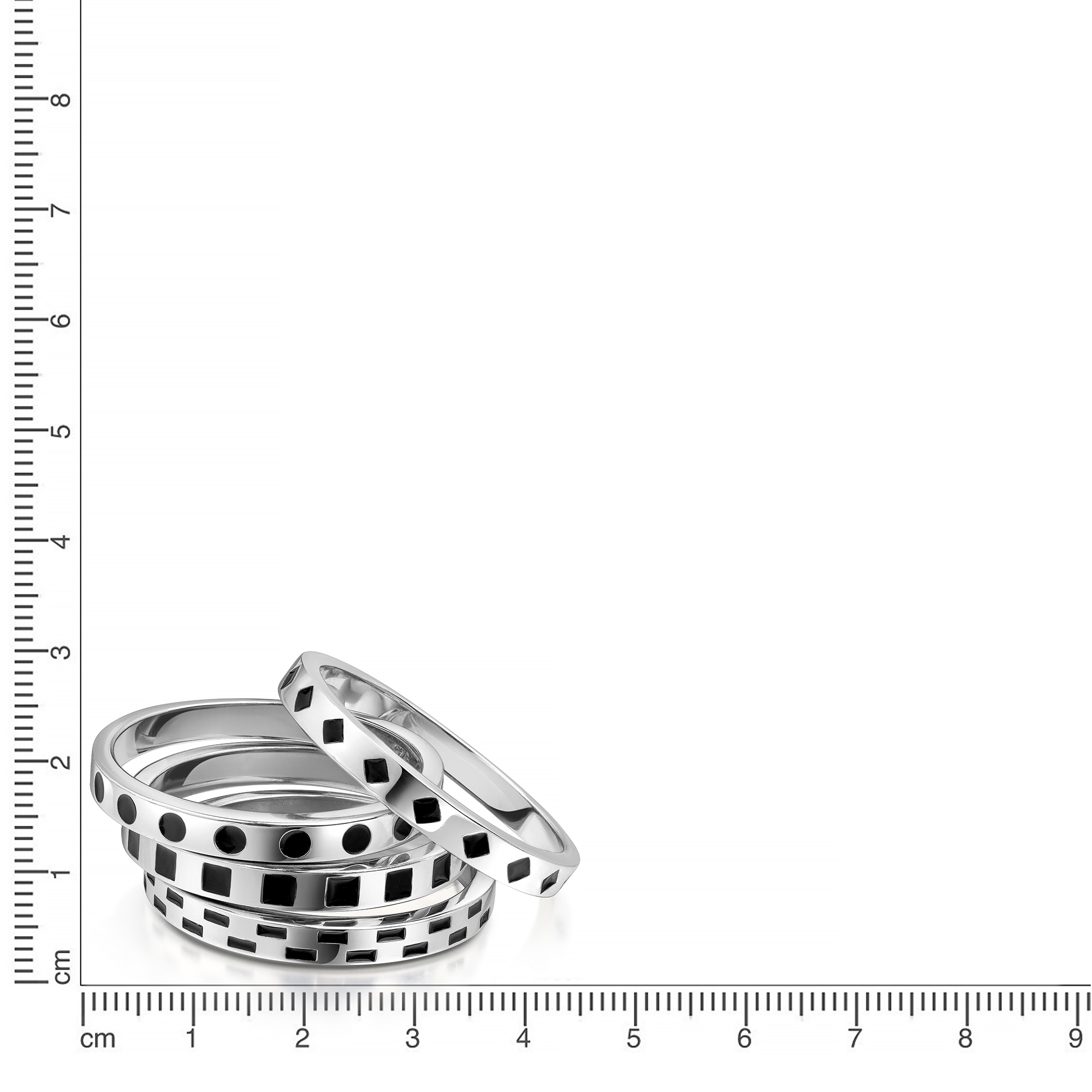 Firetti Ring-Set »Multipack Schmuck Geschenk Silber 925 Quadrat Raute Kreis Viereck«