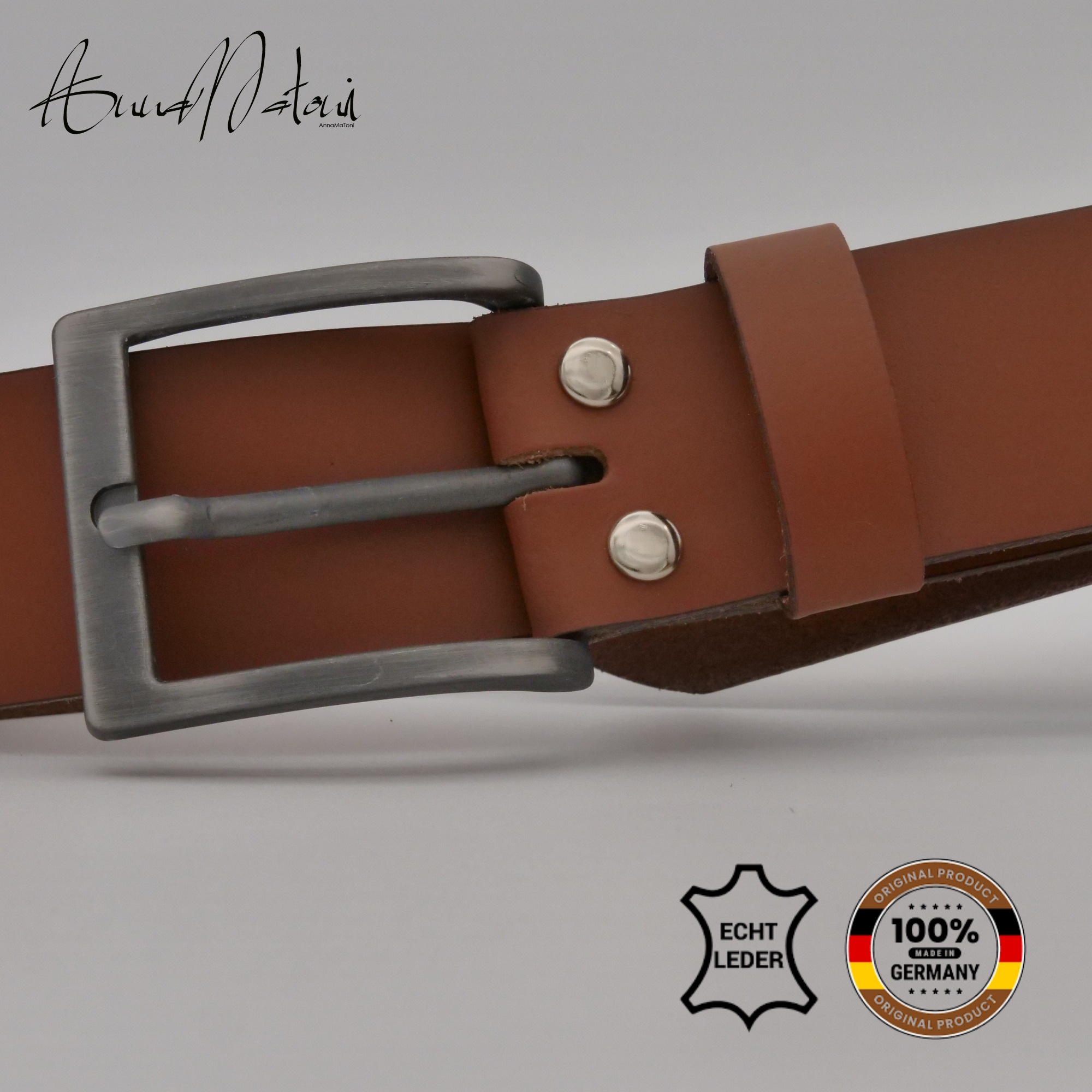 Thumbnail - AnnaMatoni Ledergürtel "AnnaMatoni Herren Ledergürtel Zeitloses Design Gürtel 4cm breit"