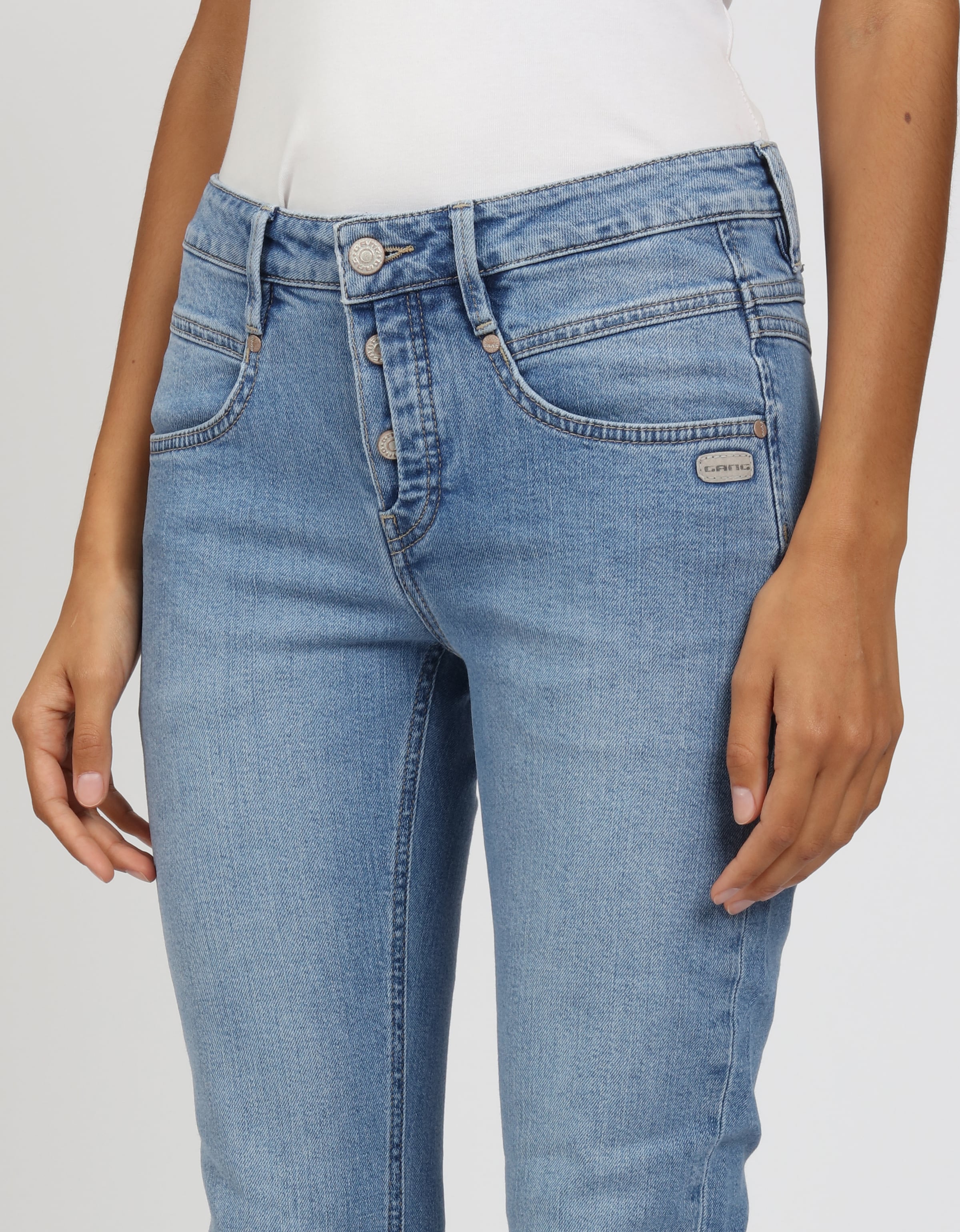 GANG Skinny-fit-Jeans »94MEDINA«, mit stylischer halb offener Knopfleiste