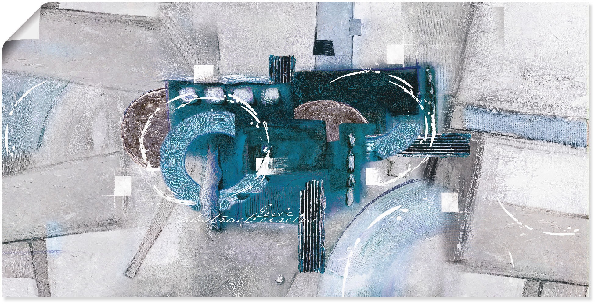 Artland Wandbild "Abstrakte blaue Kreise" Gegenstandslos 1 Stk. tlg. als Al günstig online kaufen