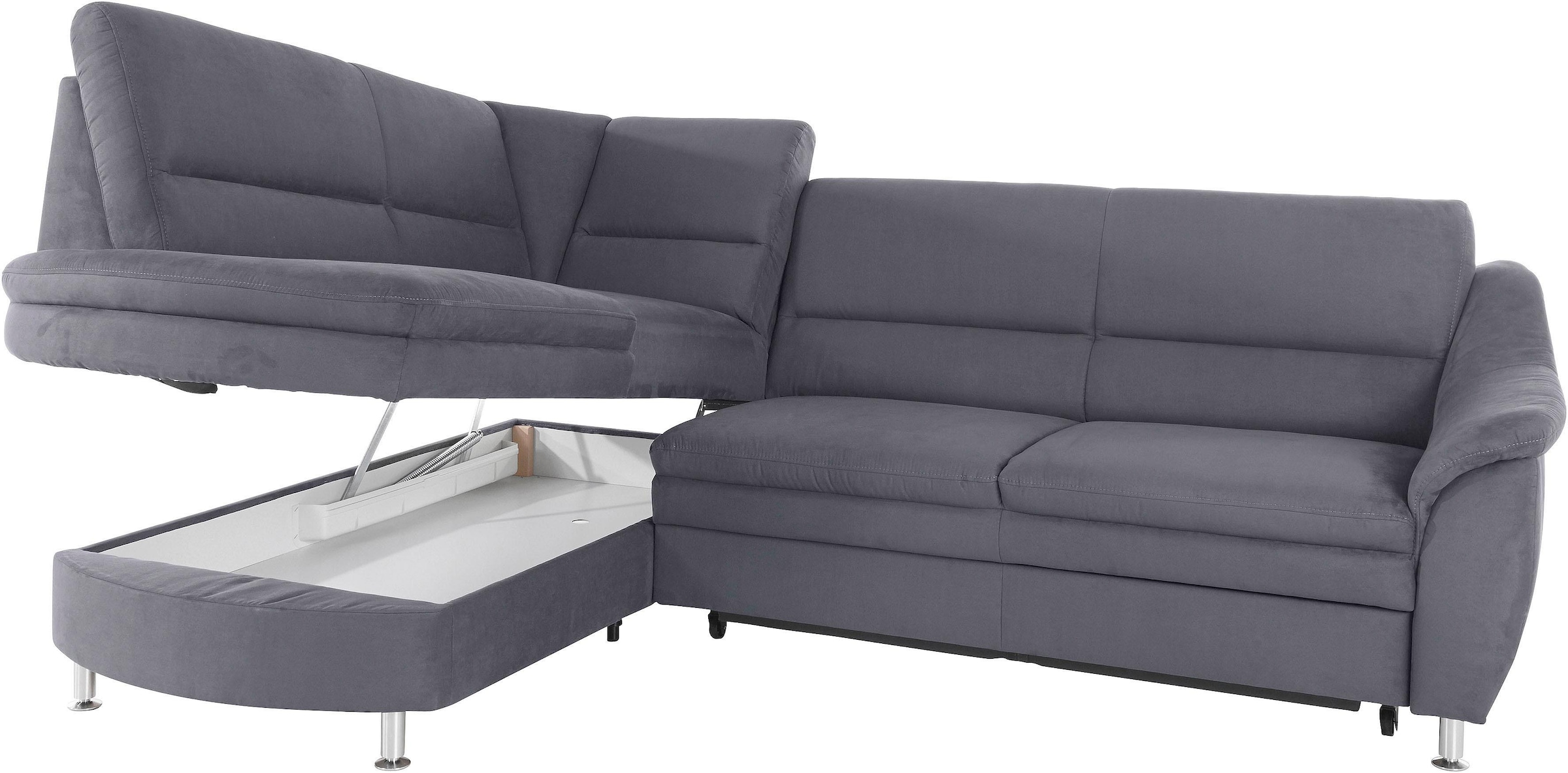 Places of Style Ecksofa »Cardoso L-Form«, Federkern, wahlweise mit Bett, Schubkasten