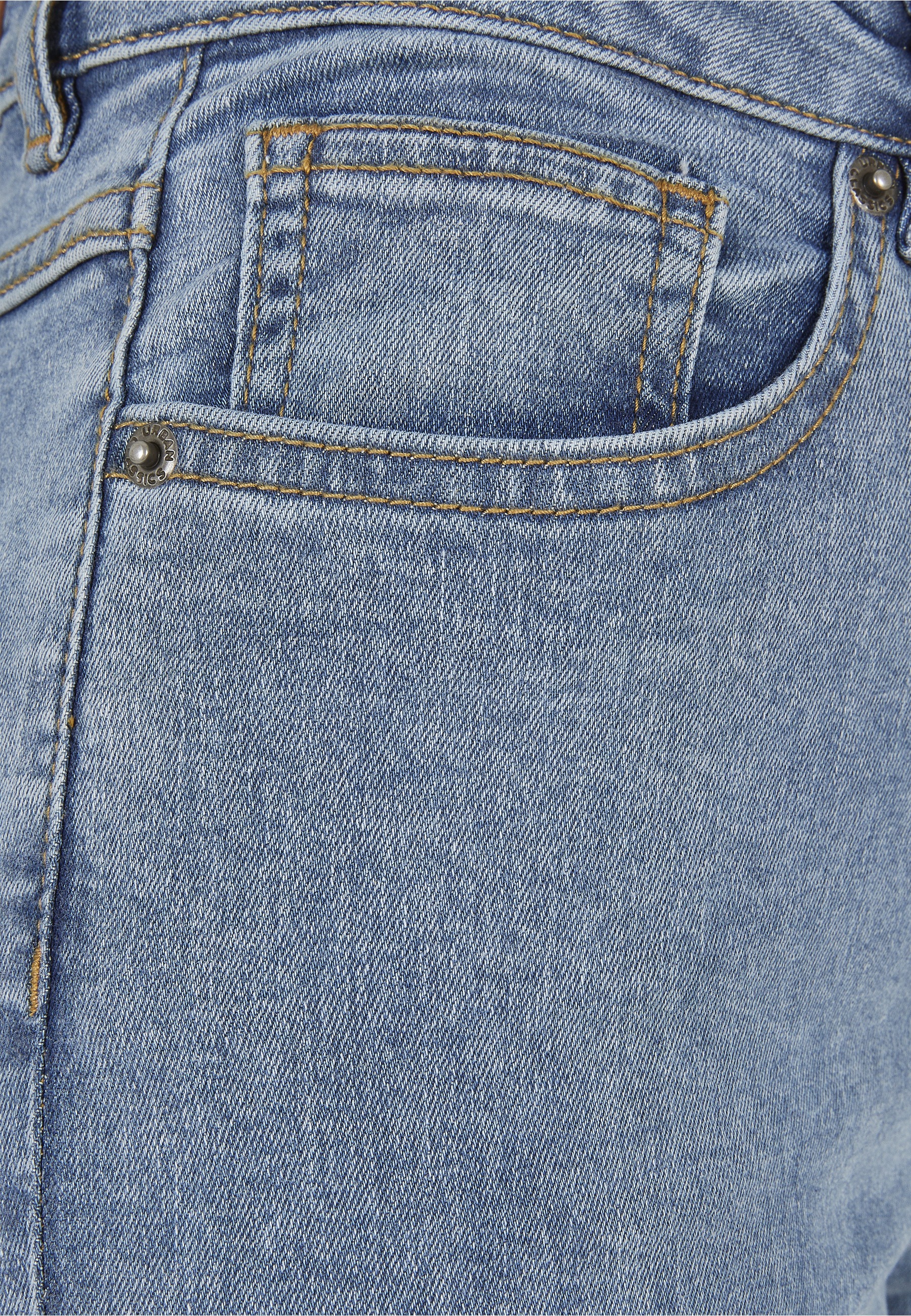 URBAN CLASSICS Bequeme Jeans »Urban Classics Damen Ladies Highwaist Straight Slit Denim Pants« 1 Stk.