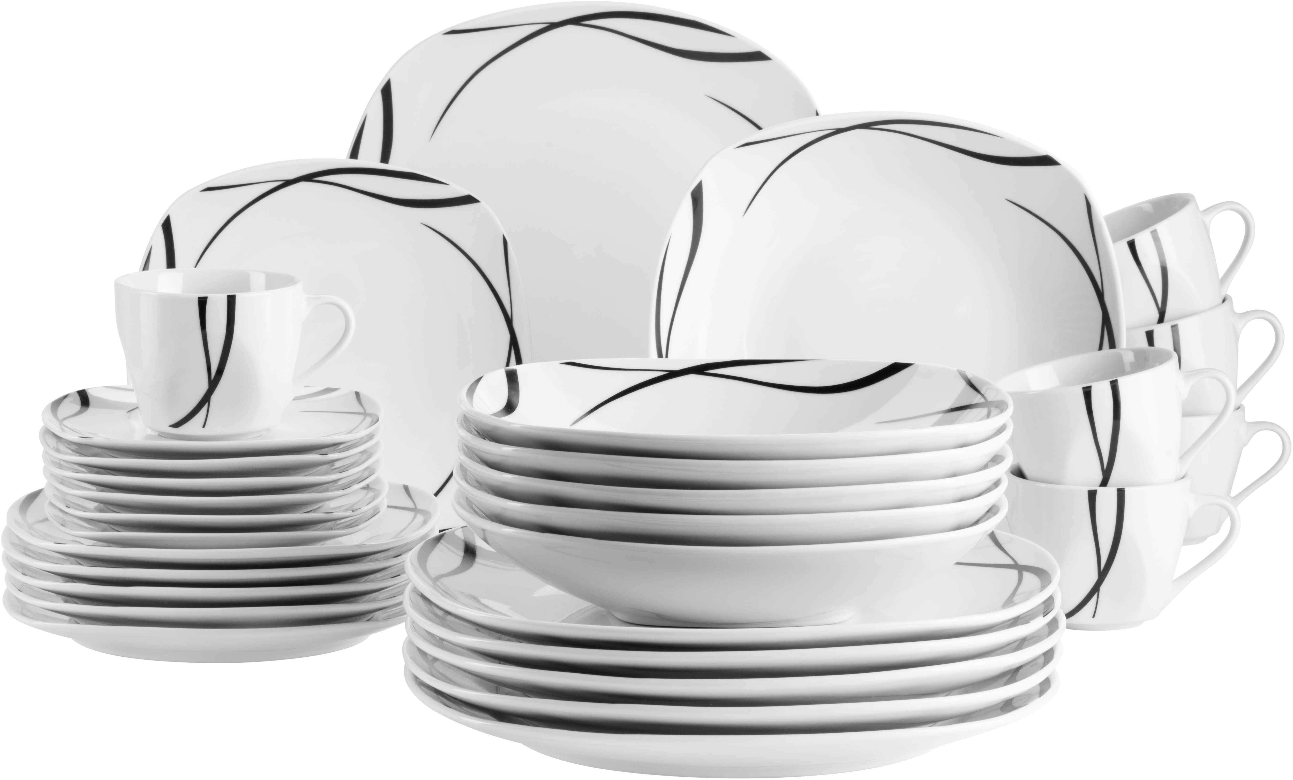 MÄSER Kombiservice "DECORA, Geschirr-Set, Porzellan"