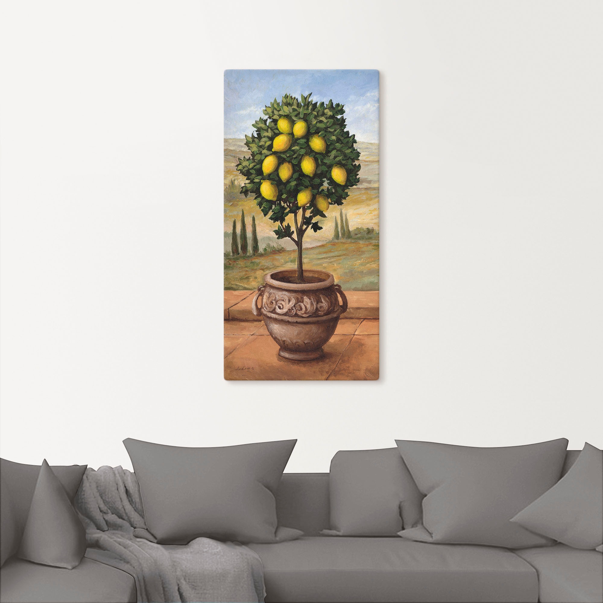 Artland Wandbild "Zitronenbaum" Bäume 1 Stk. tlg. auf Holzrahmen gespannt günstig online kaufen