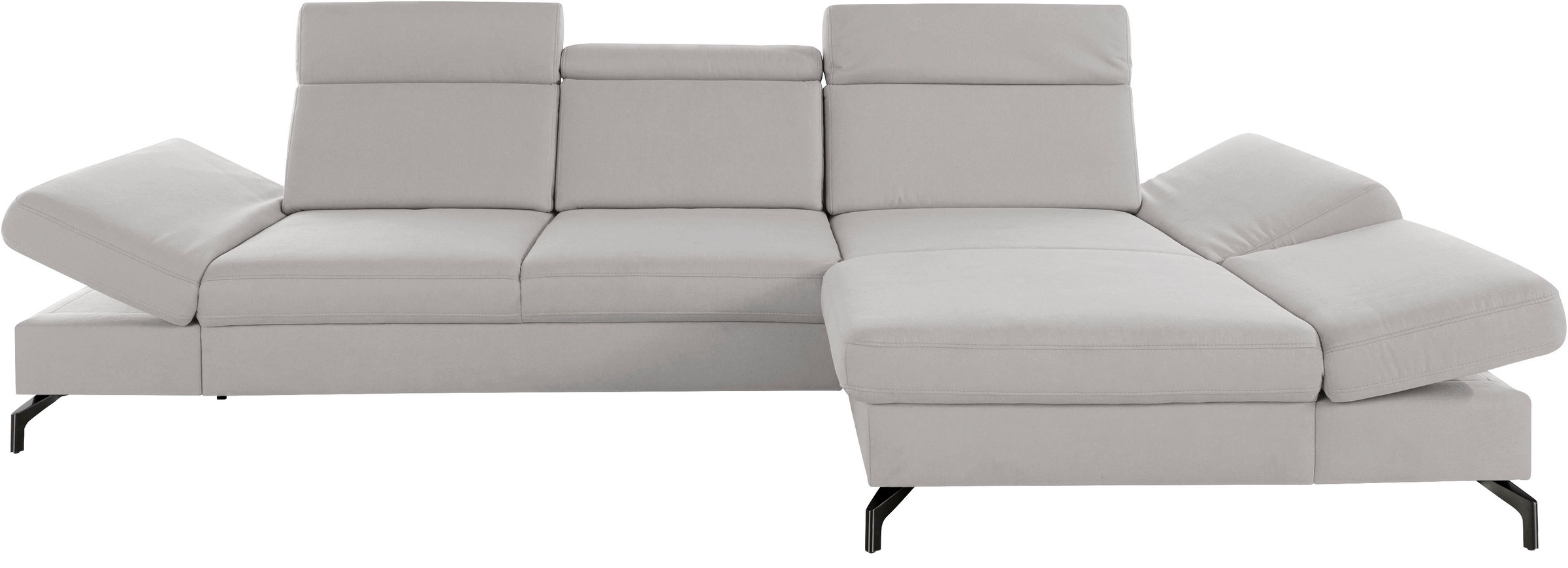 sit&more Ecksofa »Brisbane L-Form«, Fußhöhe 12 cm, inklusive Sitztiefen-, Armteil- und Kopfteilverstellung