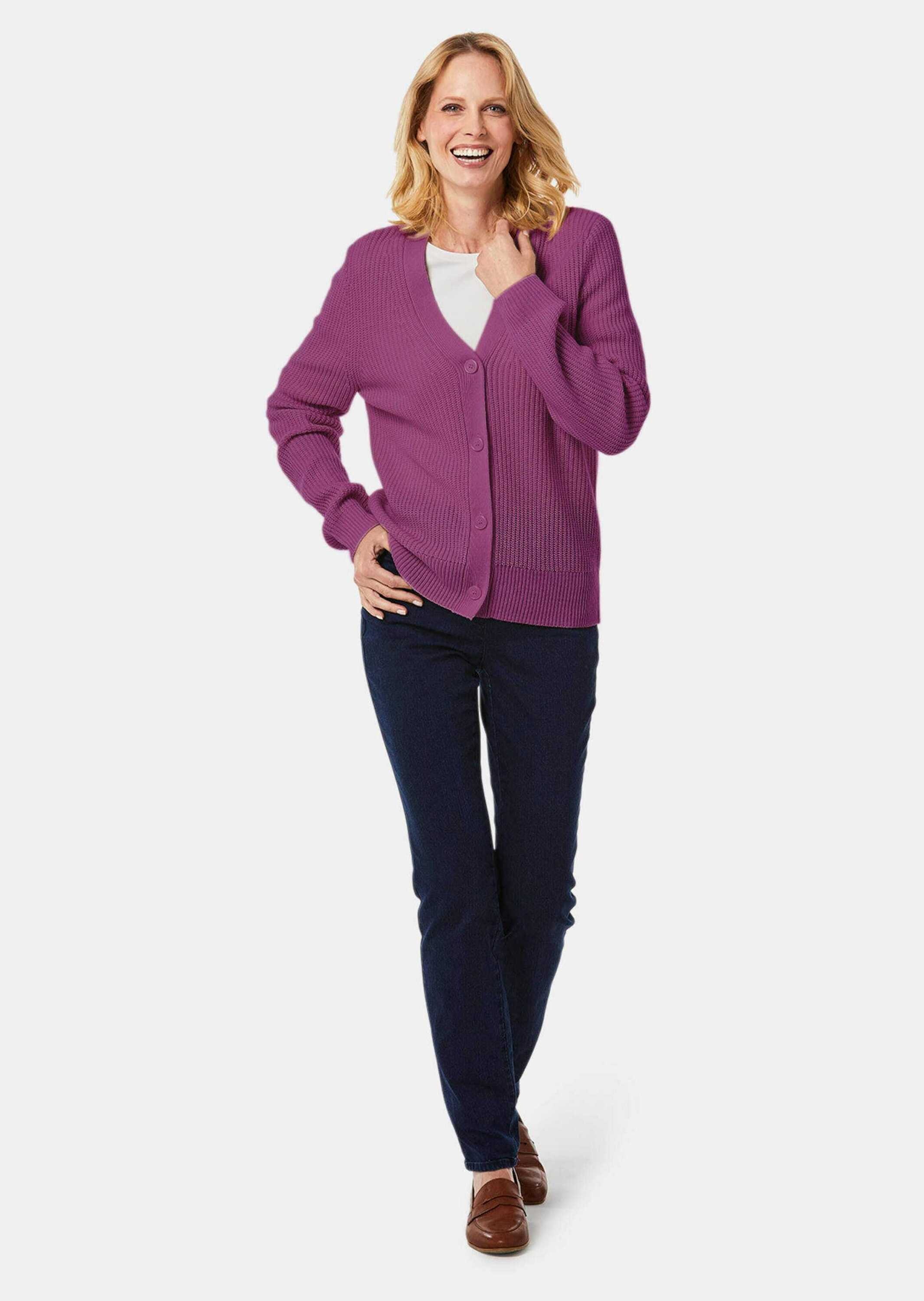 GOLDNER Strickjacke "Pflegeleichte Strickjacke in hochwertiger Rippenstrukt günstig online kaufen