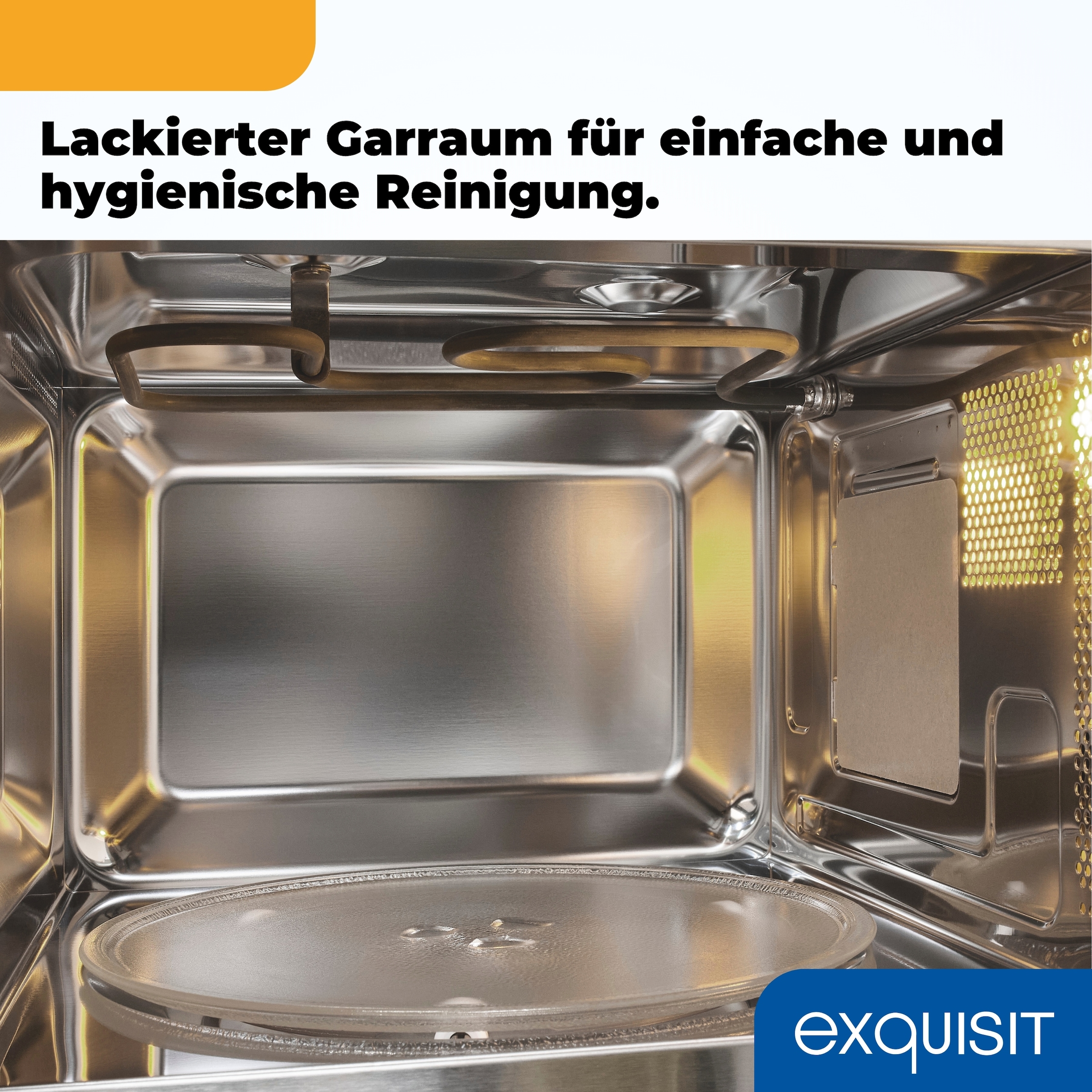 exquisit Einbau-Mikrowelle »EMW20.1G schwarz« 1250 W Schonend Auftauen,schnell Aufwärmen, Grillen-einfach per Knopfdruck