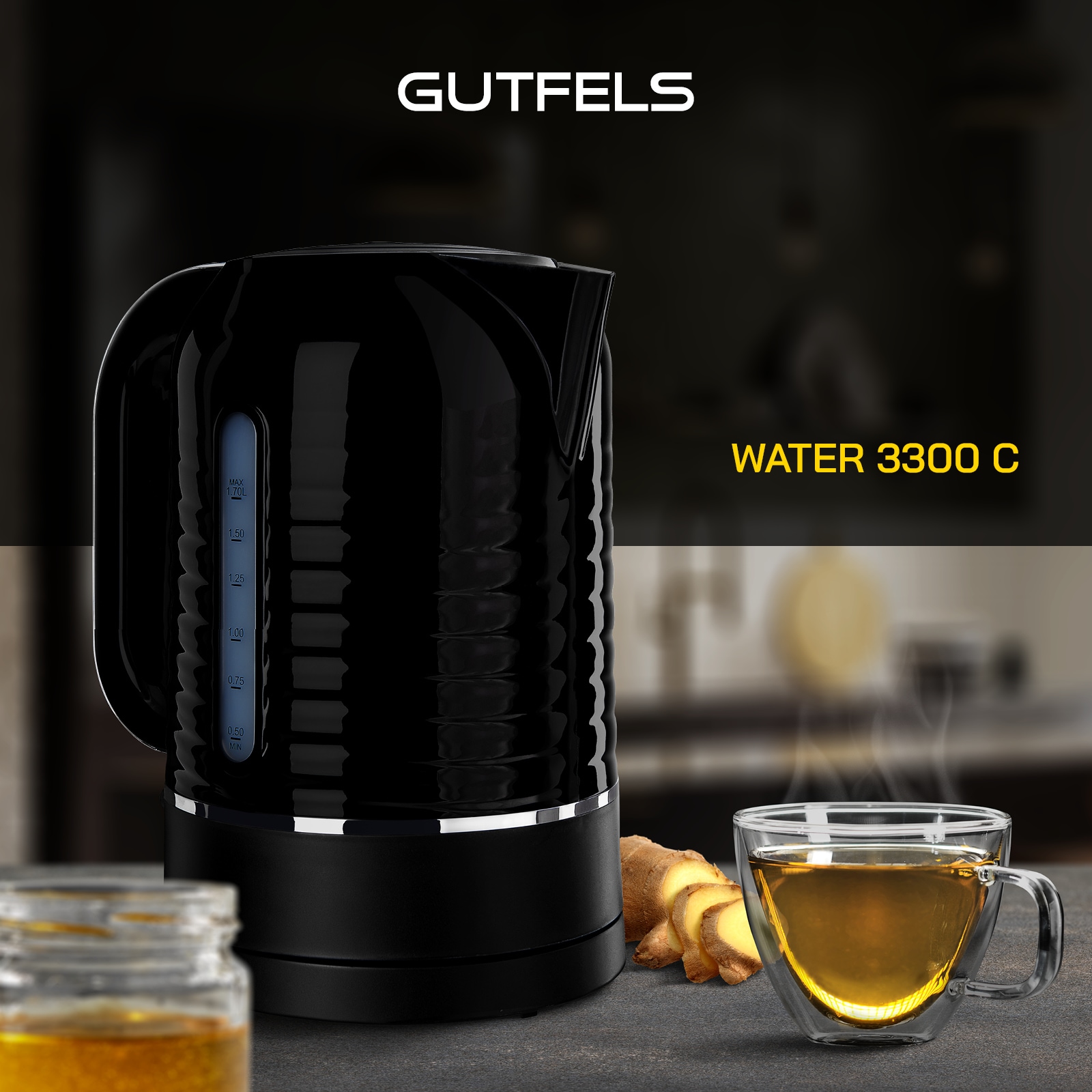 Gutfels Wasserkocher »WATER 3300 C«, 1,7 l, 2000 W, 1,7 L, 2200 Watt