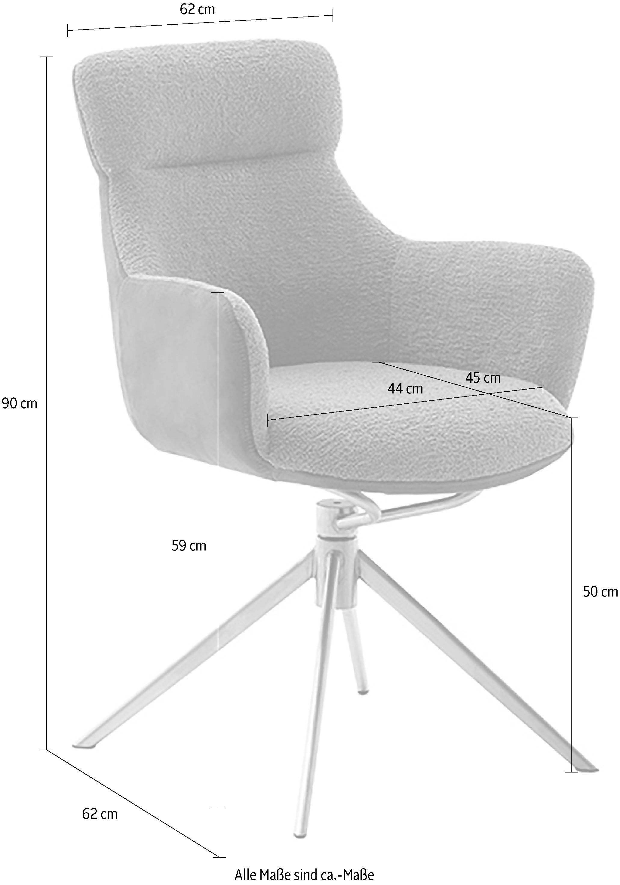 MCA furniture Esszimmerstuhl, Feingewebe, (2er-Set), drehbar 360°, Dreh- & Schwingfunktion, Sitzhöhe ca. 50 cm