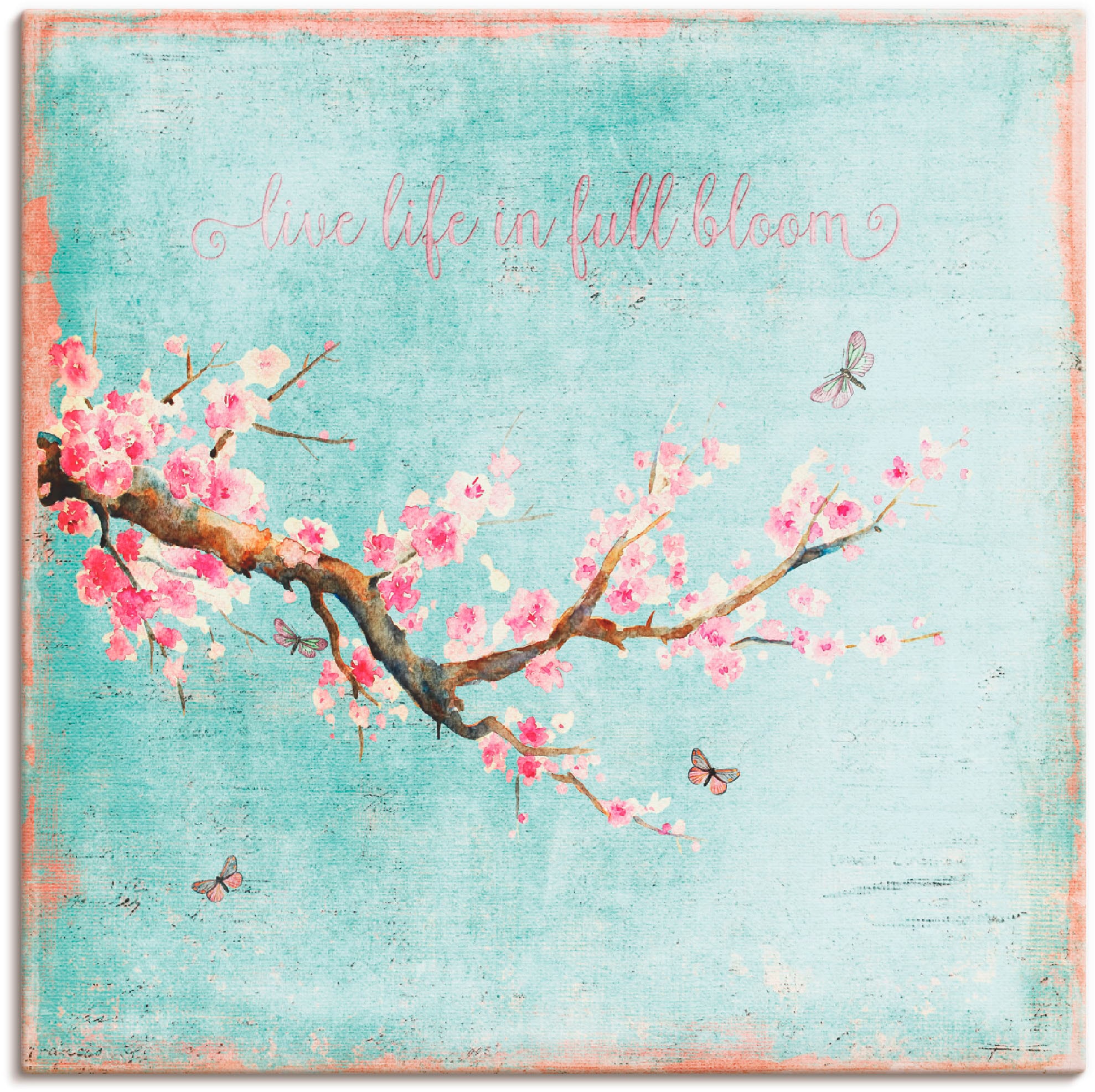 Artland Wandbild "Kirschblüte", Blumen, (1 St.), als Alubild, Outdoorbild, Leinwandbild, Poster, Wandaufkleber