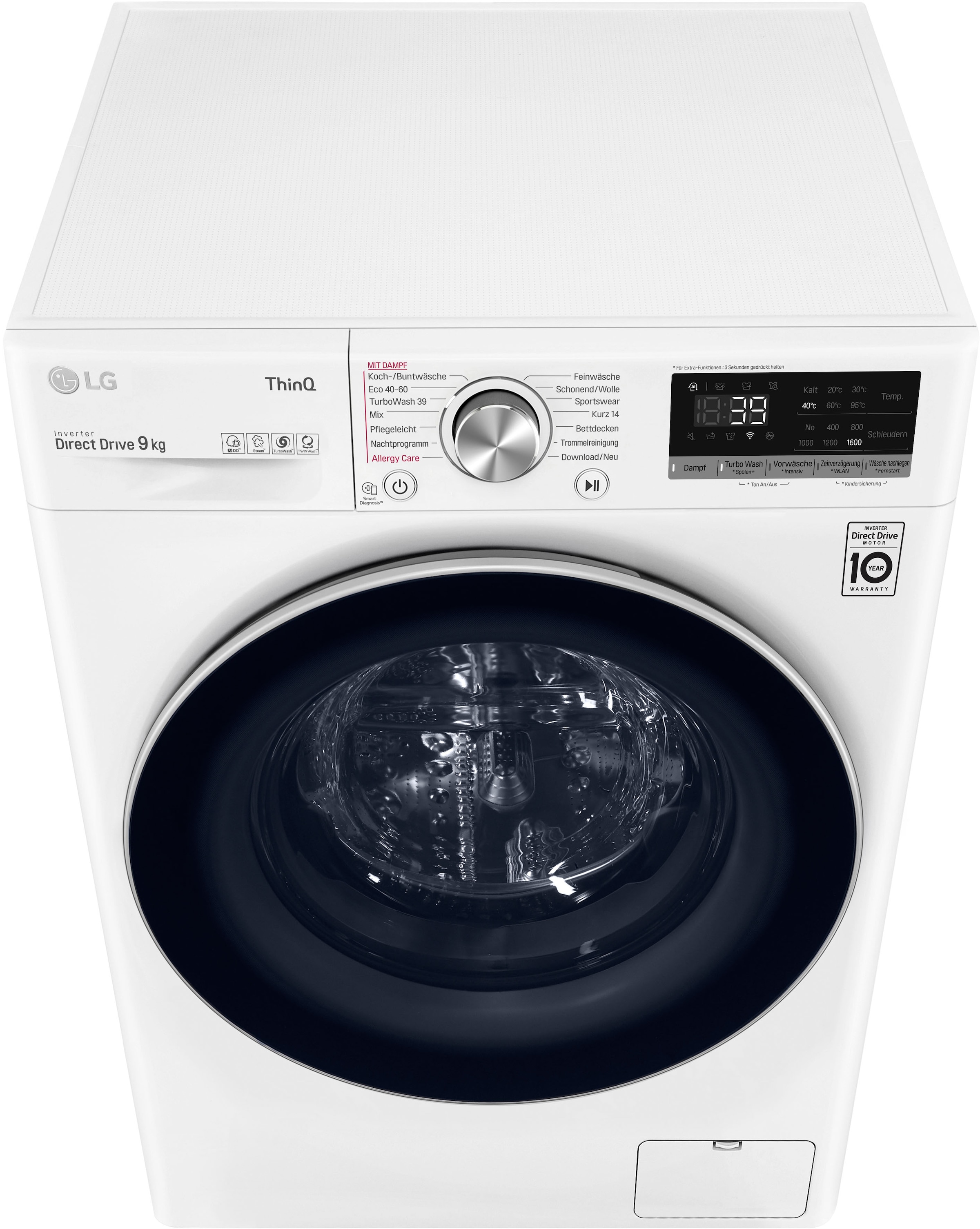 LG Waschmaschine »F6WV709P1«, TurboWash® 39 9 U/min, nur | - Minuten 1600 kg, BAUR F6WV709P1, in Waschen