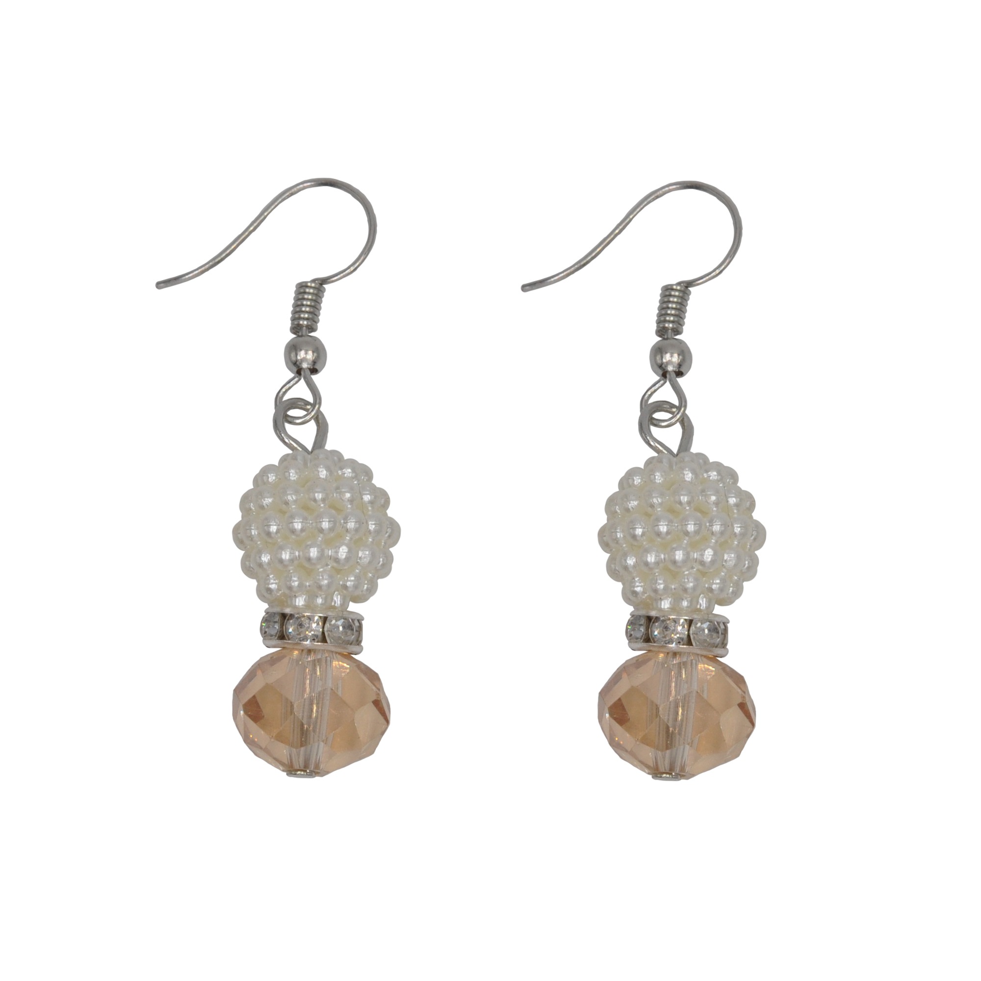 Steuer Collierkettchen »Metall Glasstein mittelbraun Glasperle weiß«