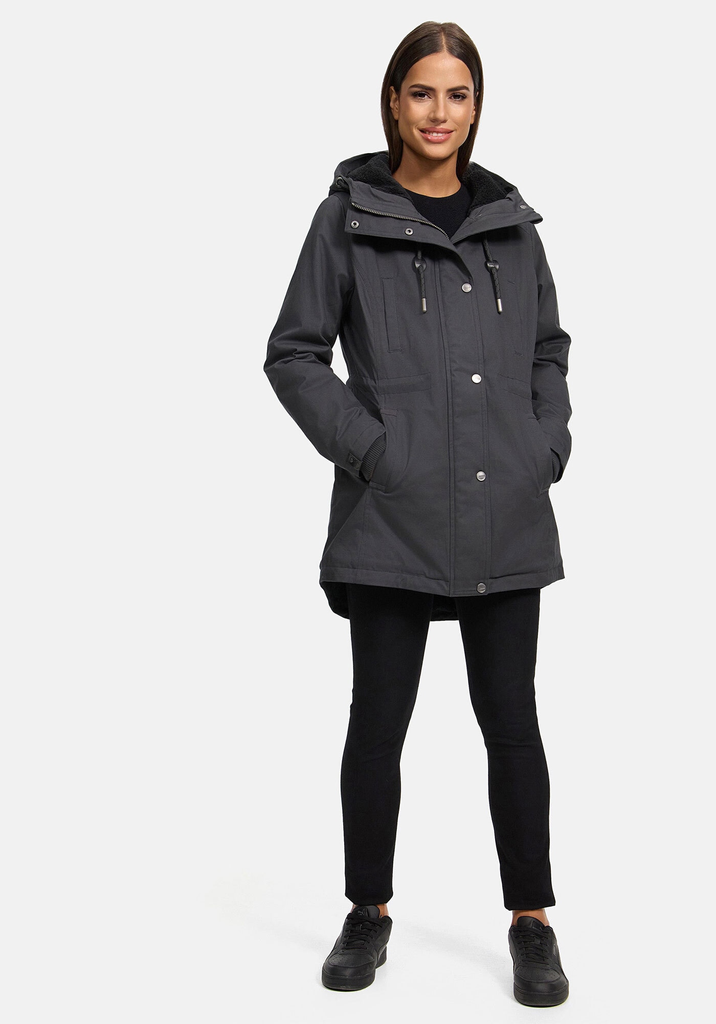 Navahoo Winterjacke »Winterfunke«, Designer Winterjacke mit Teddyfell gefüttert