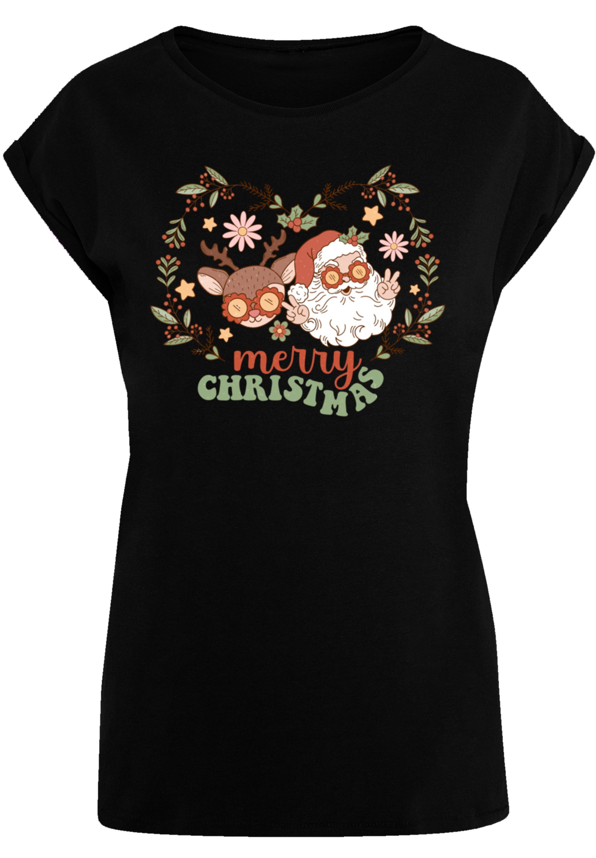 F4NT4STIC T-Shirt »Weihnachten Hippie Santa And Reindeer« Premium Qualität, Weihnachts-Kollection