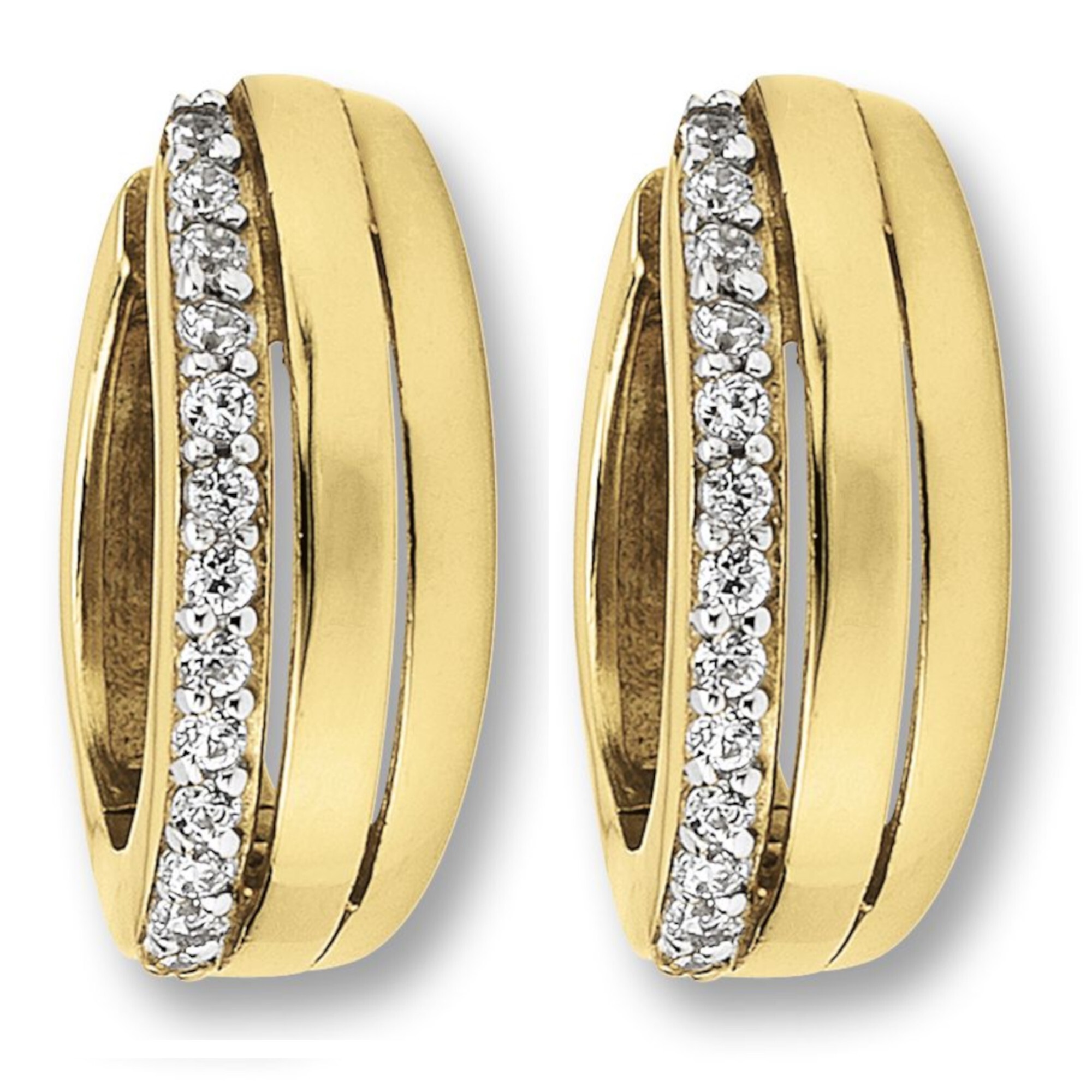 Paar Creolen ONE ELEMENT "Zirkonia Ohrringe Creolen aus 333 Gelbgold", gold, Ohrringe, Damen, Damen,mit Zirkonia, Gelbgold 333 Gold, Gelbgold 333, Gold, Ausdruck von Individualität – dezent, bedeutungsvoll, nah am Herzen