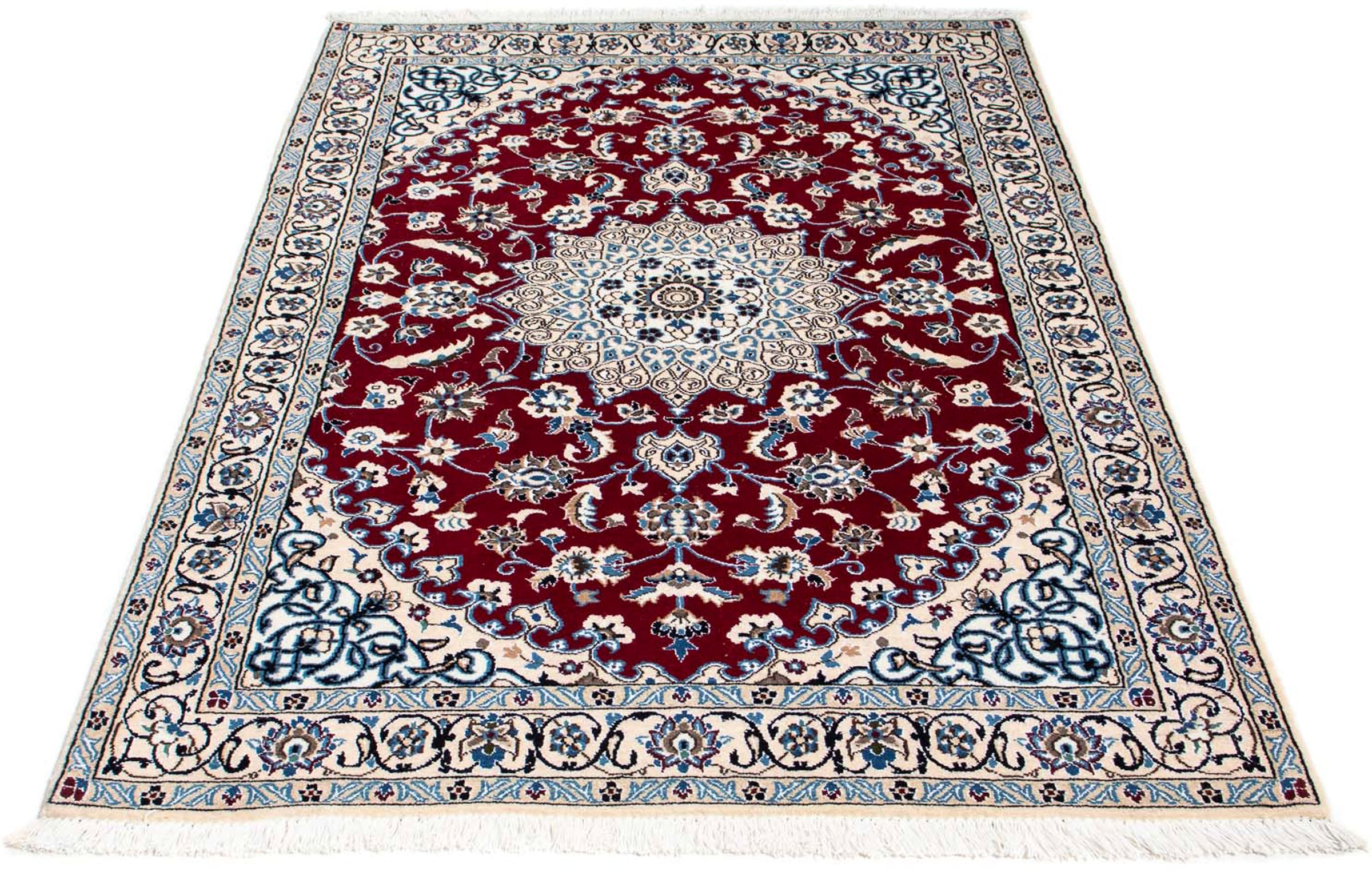 morgenland Orientteppich "Perser - Nain - Royal - 175 x 112 cm - dunkelrot", rechteckig, 10 mm Höhe, Wohnzimmer, Handgek