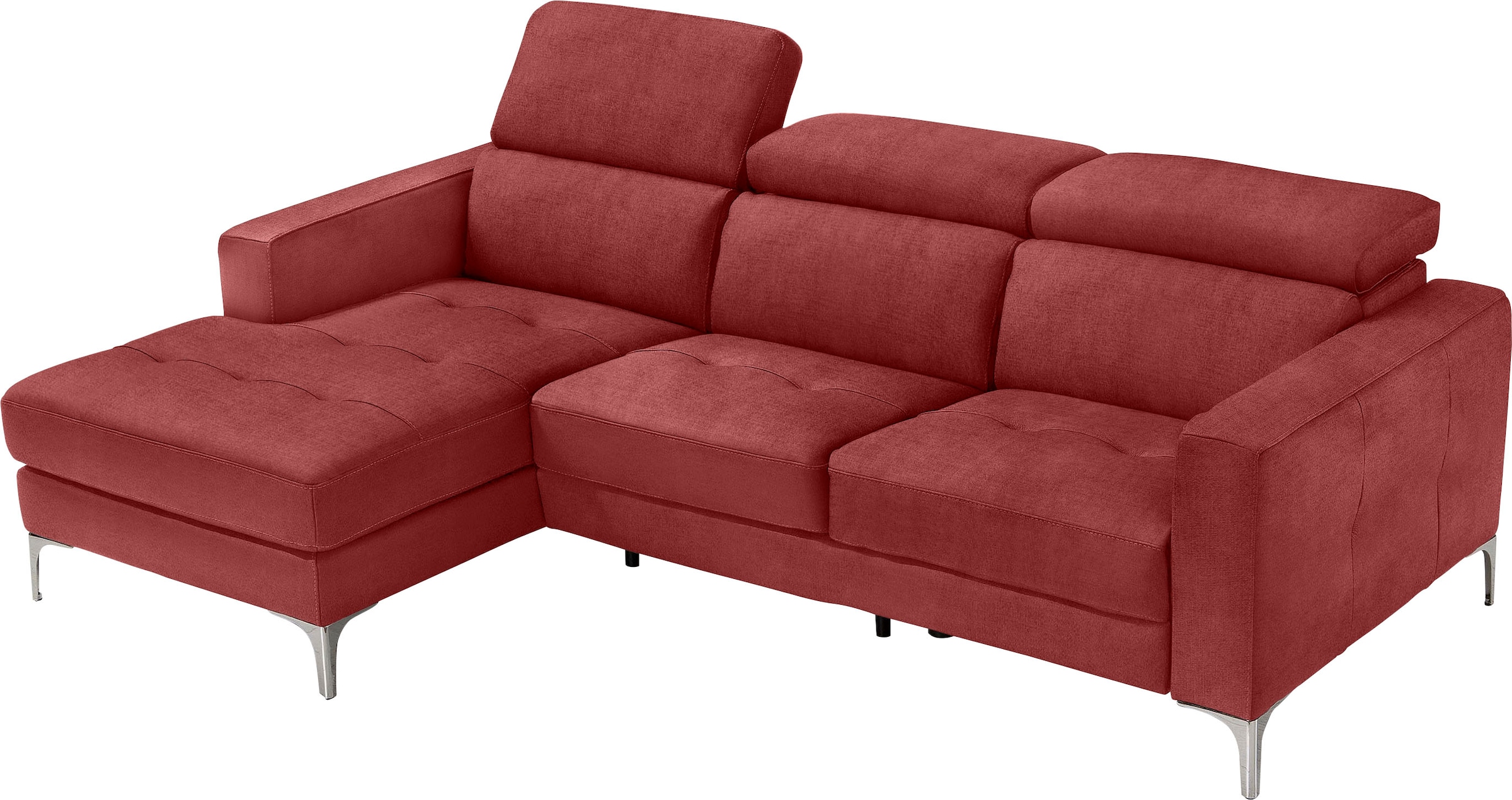 Egoitaliano Ecksofa "Matt, erstklassiger Sitzkomfort, aufwendige Detailverarbeitung, L-Form" mit verstellbaren Kopfteilen zum Relaxen