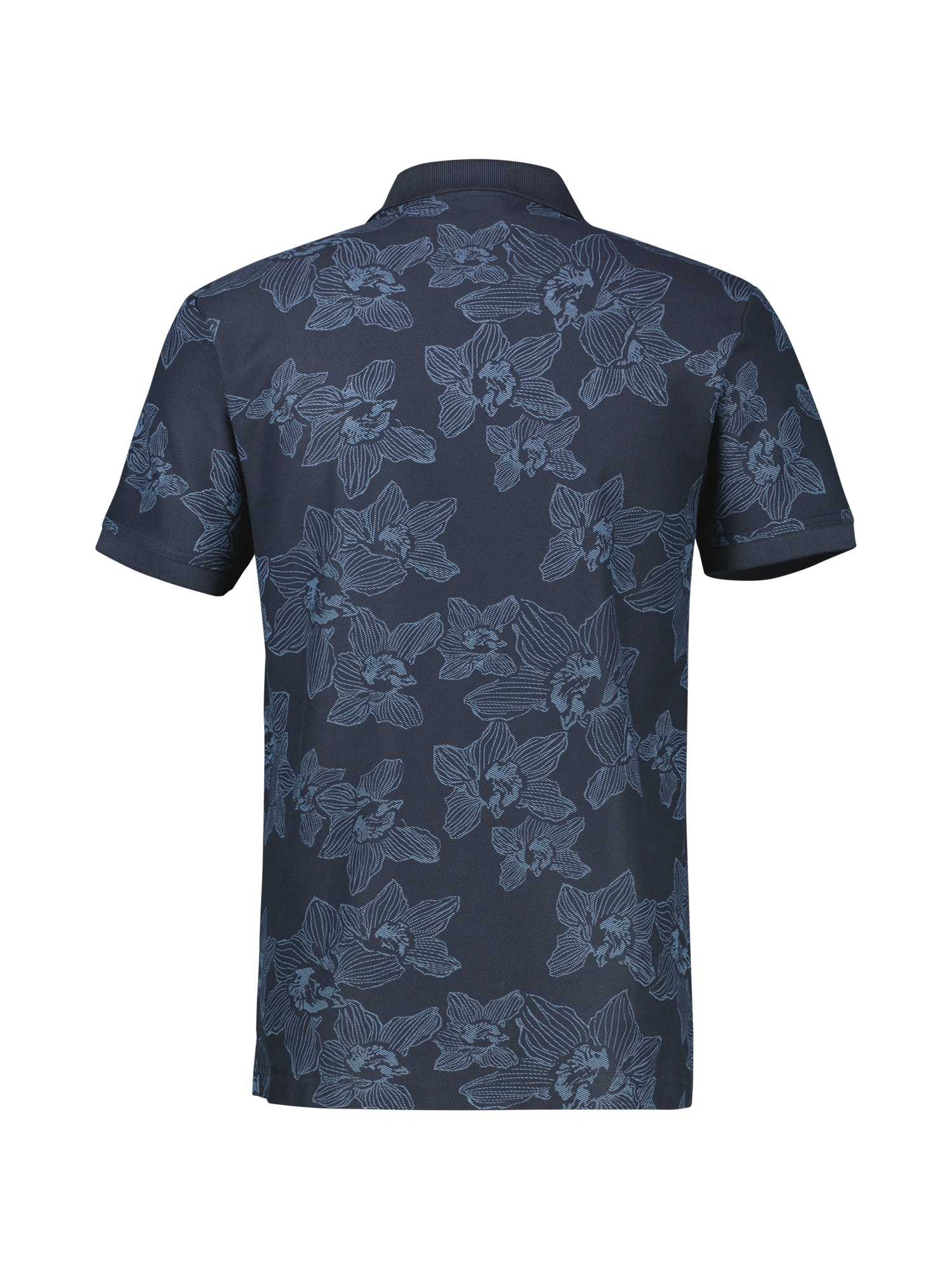 LERROS Poloshirt »Poloshirt mit Print und Flachstrickkragen, große Größen«