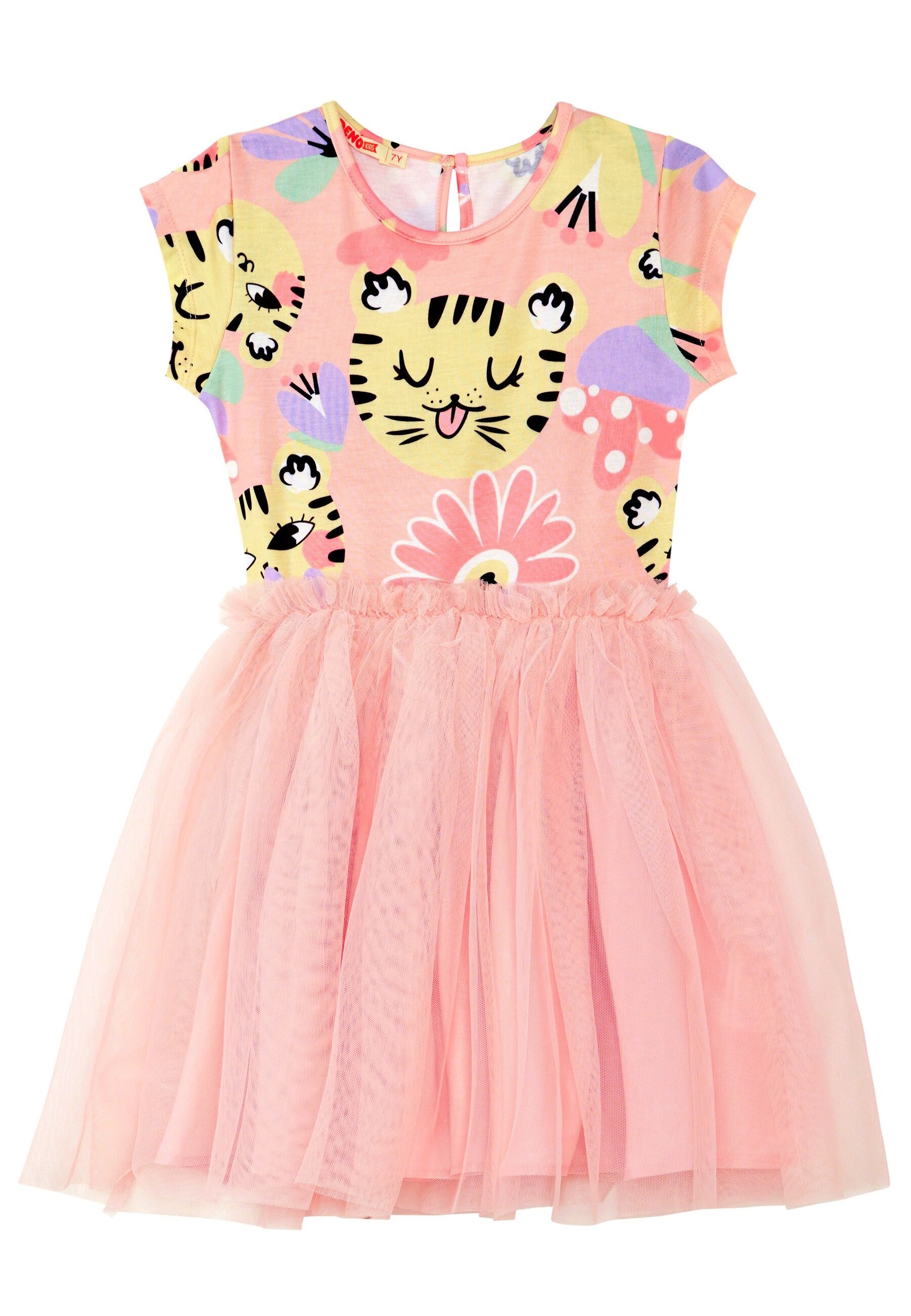 Denokids Shirtkleid »Leo Tutu «, mit Allover Leo- und Blumenprint