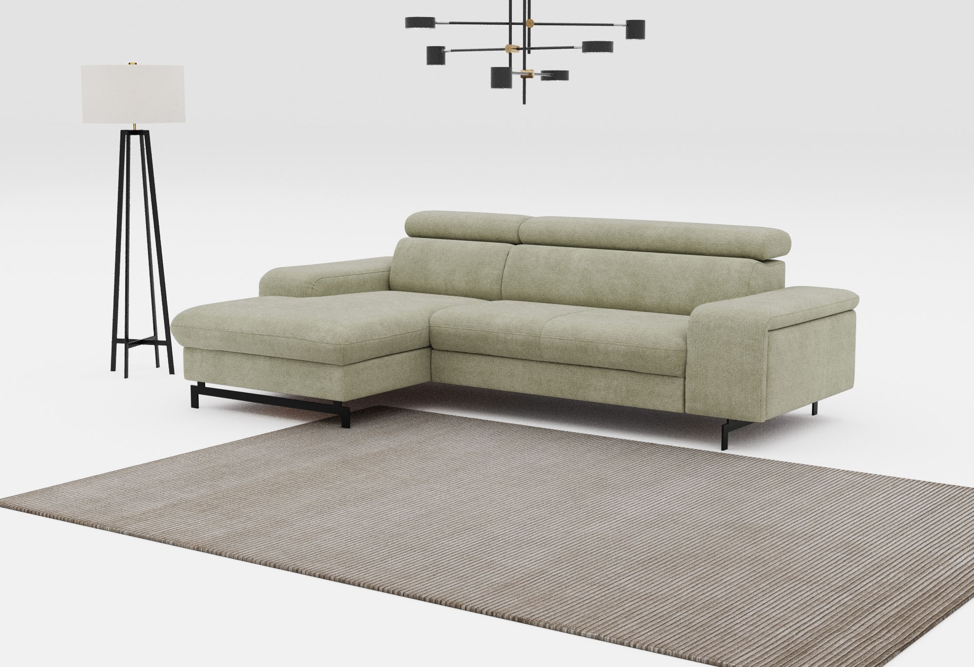 COTTA Ecksofa "Emma L-Form, B: 267 cm" mit Kopfteilverstellung, optional Schlaffunktion & Bettkasten