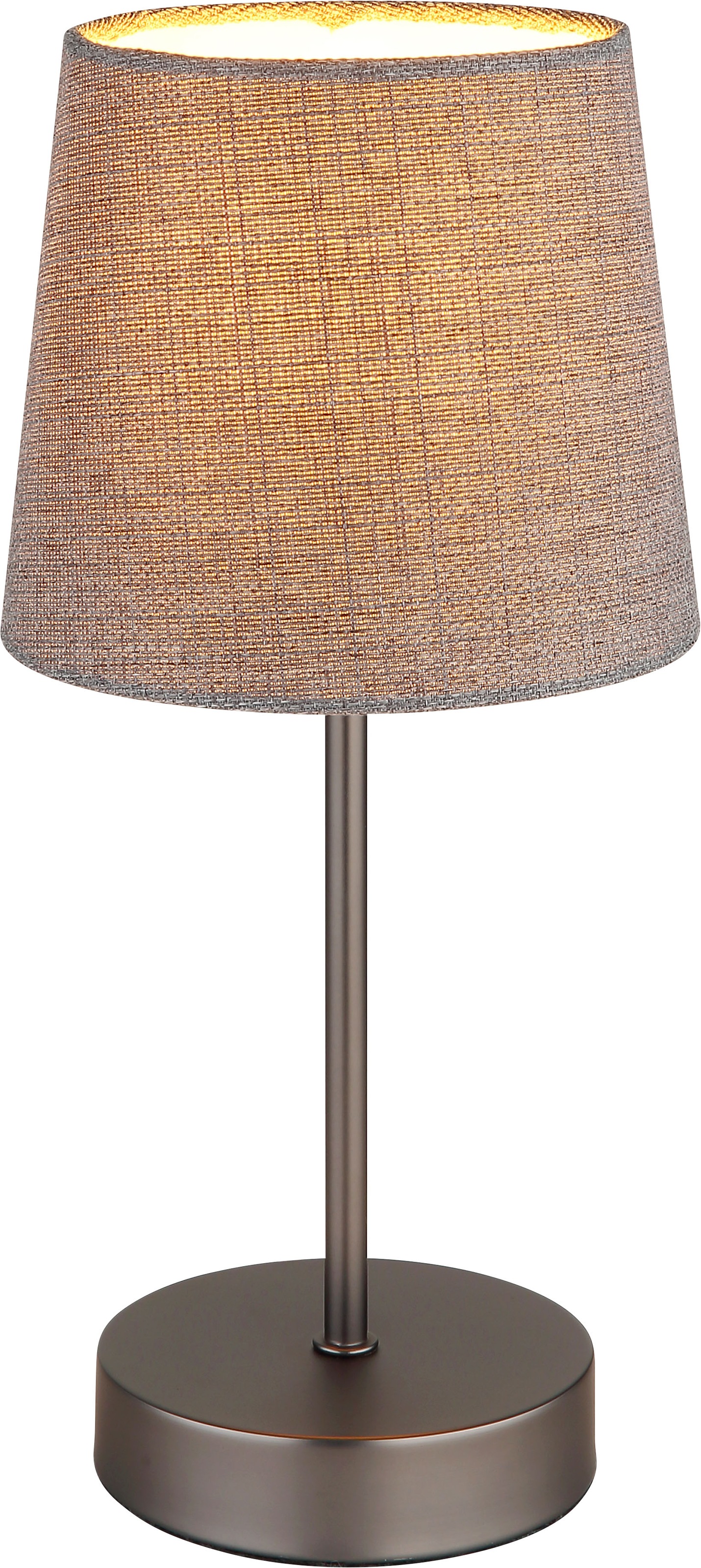 NOWA Tischleuchte »JORIS« E14 1 Stk. Nachttischlampe mit Textilschirm, Fassung E14, Wippschalter, Höhe 32cm