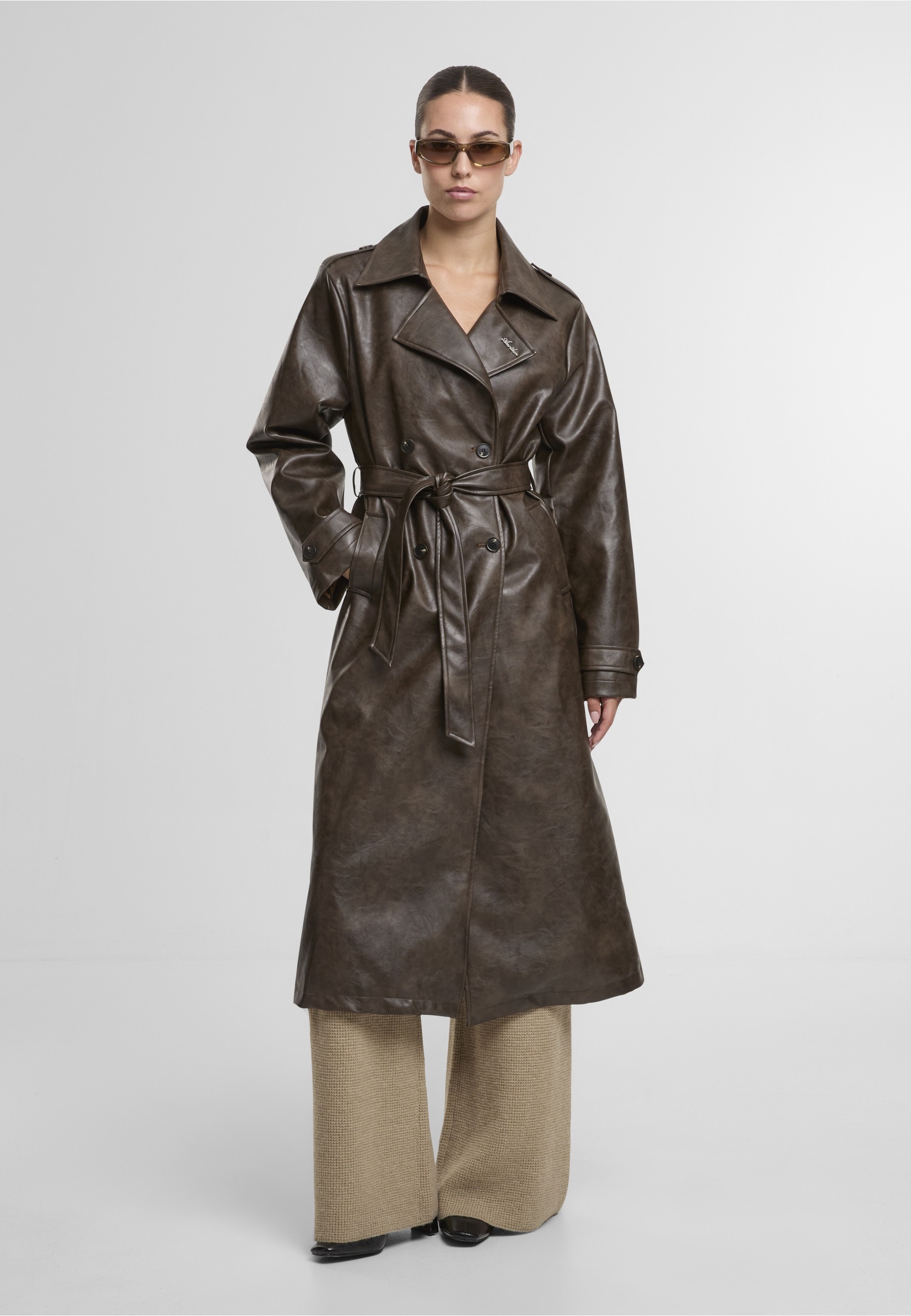 Another Cotton Lab Winterjacke »Another Cotton Lab Another Vegan Leather Trench Coat« 1 Stk. tlg. ohne Kapuze