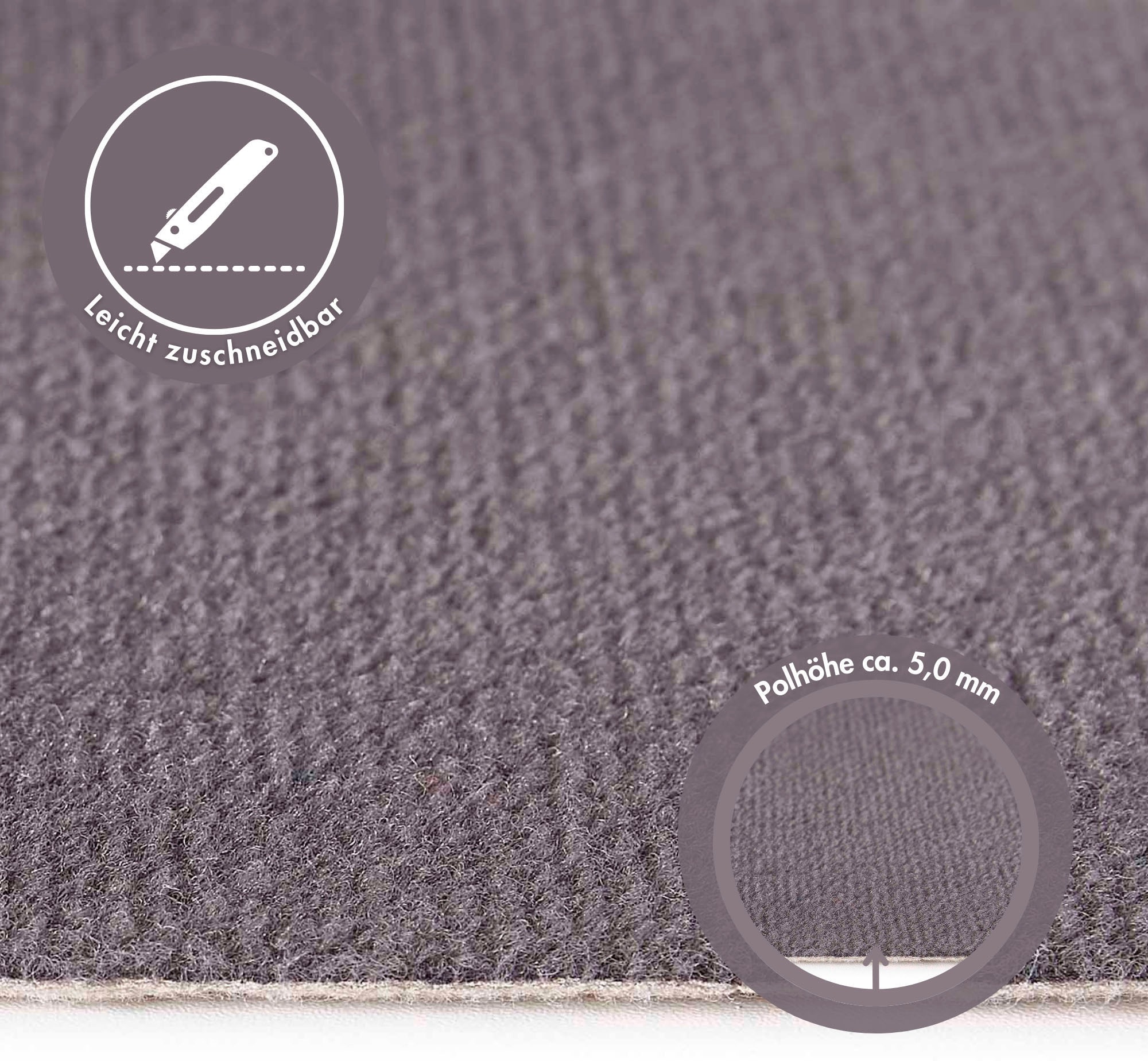 Andiamo Teppichboden »Sina, Velours, Made in Belgium«, rechteckig, 9 mm Höhe, Uni Farben, Breite 400 cm, strapazierfähig, pflegeleicht, Wohnzimmer
