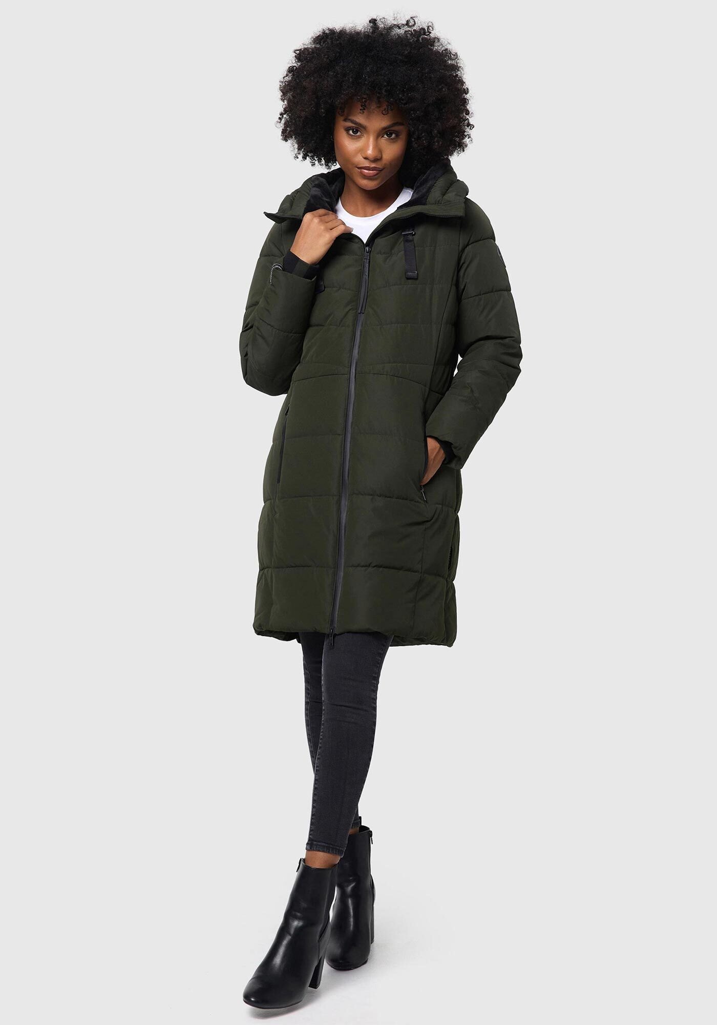 Marikoo Winterjacke "Natsukoo XVI" Stepp Mantel mit großer Kapuze