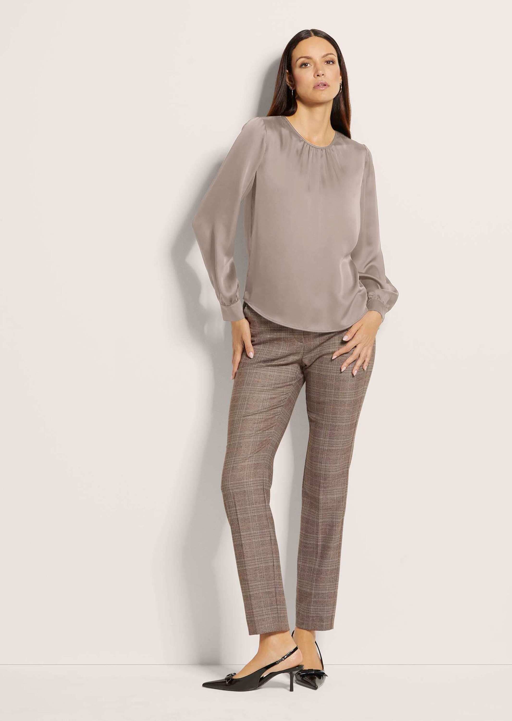 MADELEINE Langarmbluse »Bluse Raffinierte Faltenbluse mit Rundhalsausschnitt«