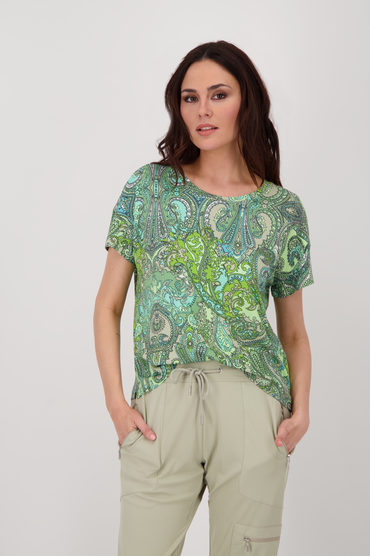 Monari T-Shirt "Shirt Paisleydruck allover", Mit Rundhalsausschnitt günstig online kaufen