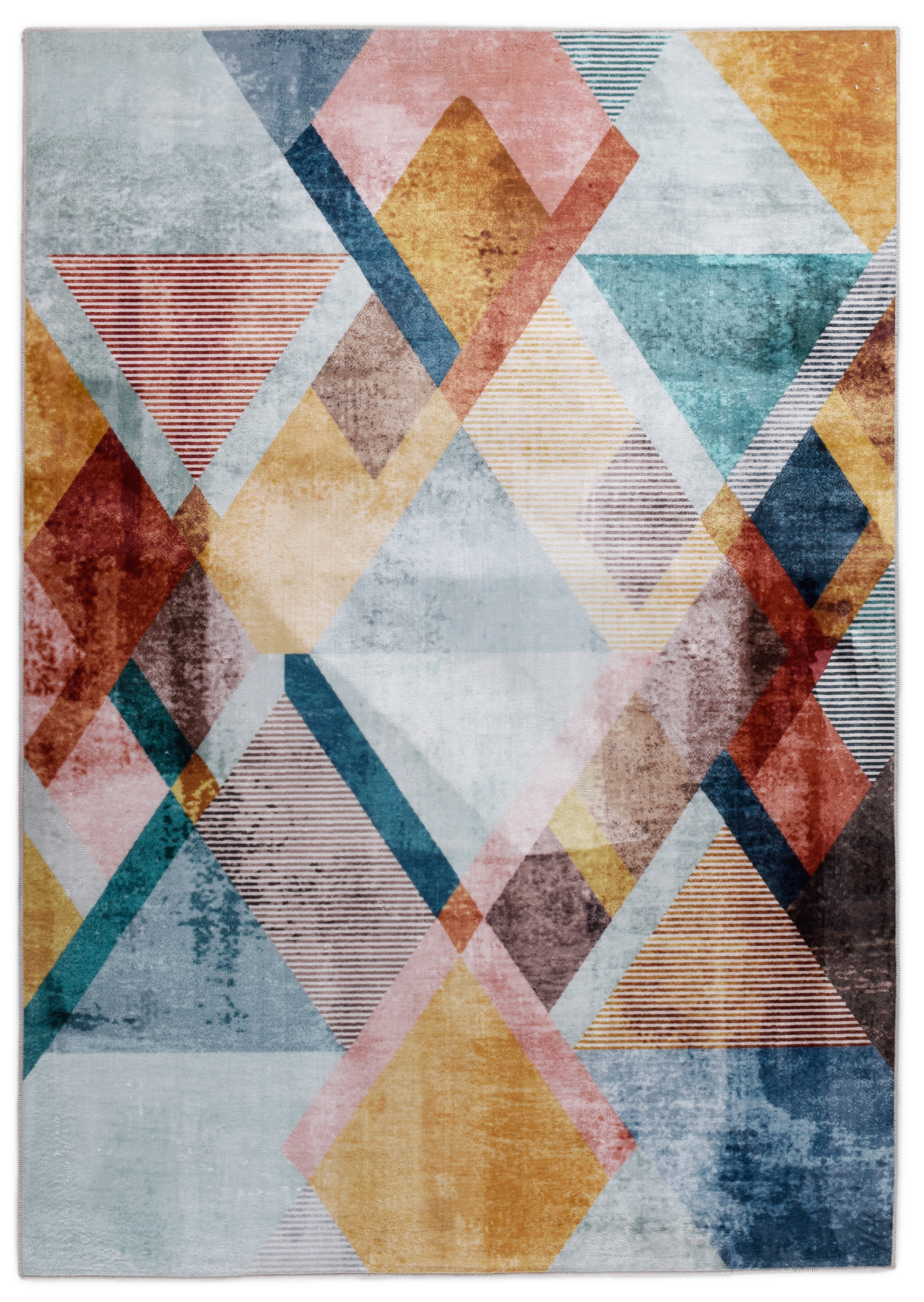 Teppich GINO FALCONE "Rachele GF-088", bunt, B:140cm H:6mm L:200cm, Polyester, Teppiche, Teppich, Kurzflor, modernes Design, ideal im Wohnzimmer & Schlafzimmer