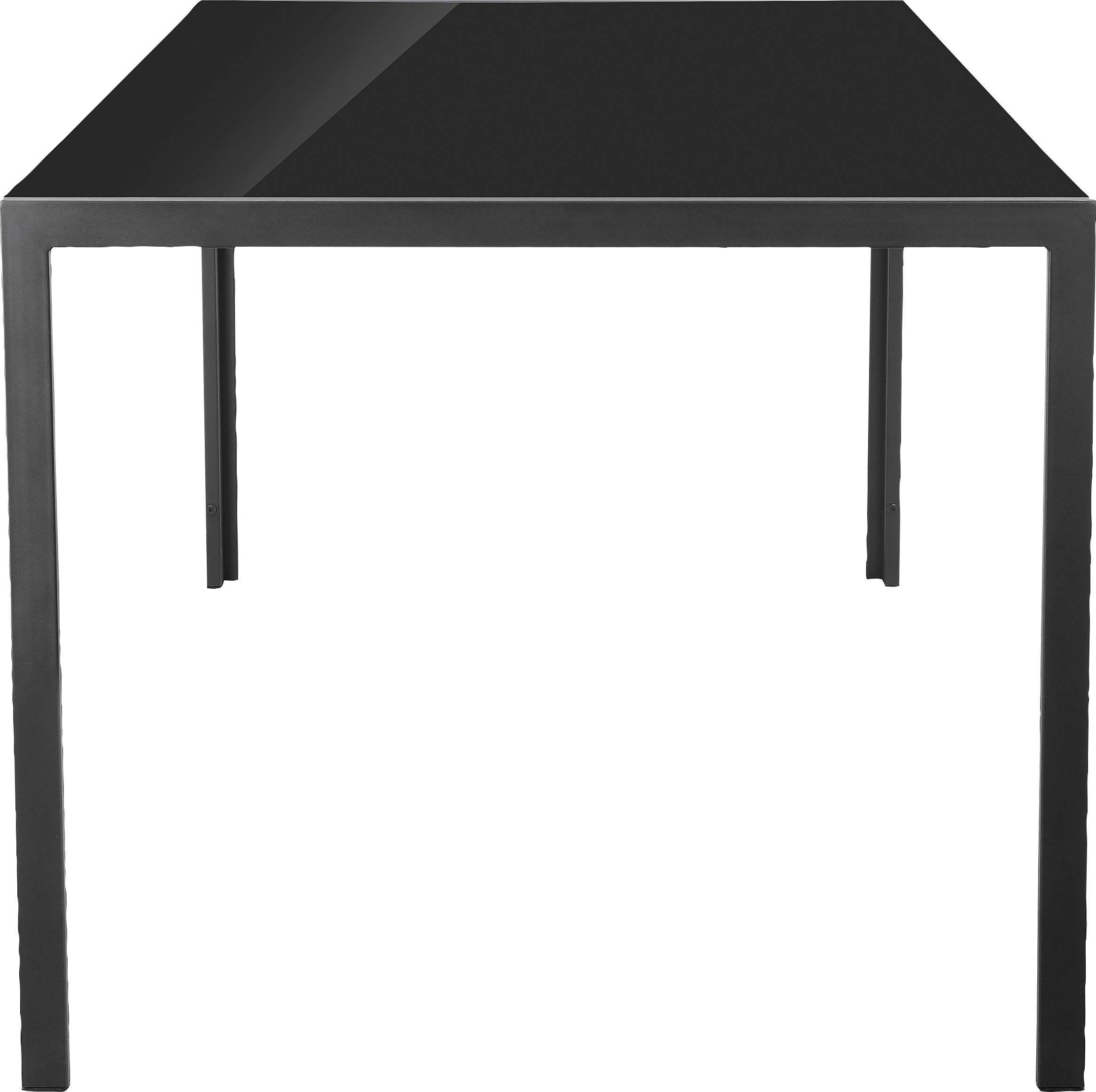 Leonique Esstisch Höhe Metall cm Gestell Tischplatte schwarz, Sicherheitsglas, bestellen (1 »Presnel«, aus BAUR St.), 76,5 