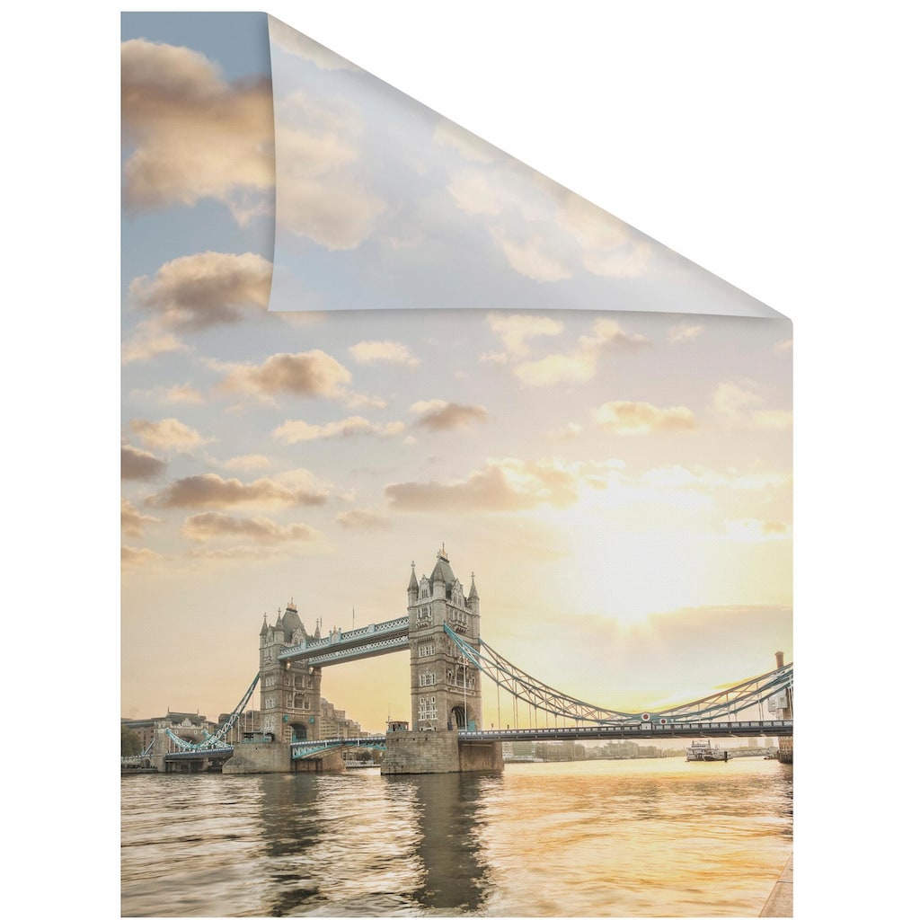 LICHTBLICK ORIGINAL Fensterfolie »Tower Bridge«, 1 St., blickdicht, strukturiertKlebepunkte